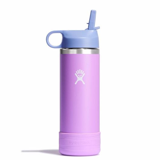 18 oz Kids Wide Mouth Water Bottle with Straw Cap - Leak Proof & BPA Free - Perfect for School, Sports & Outdoor Activities