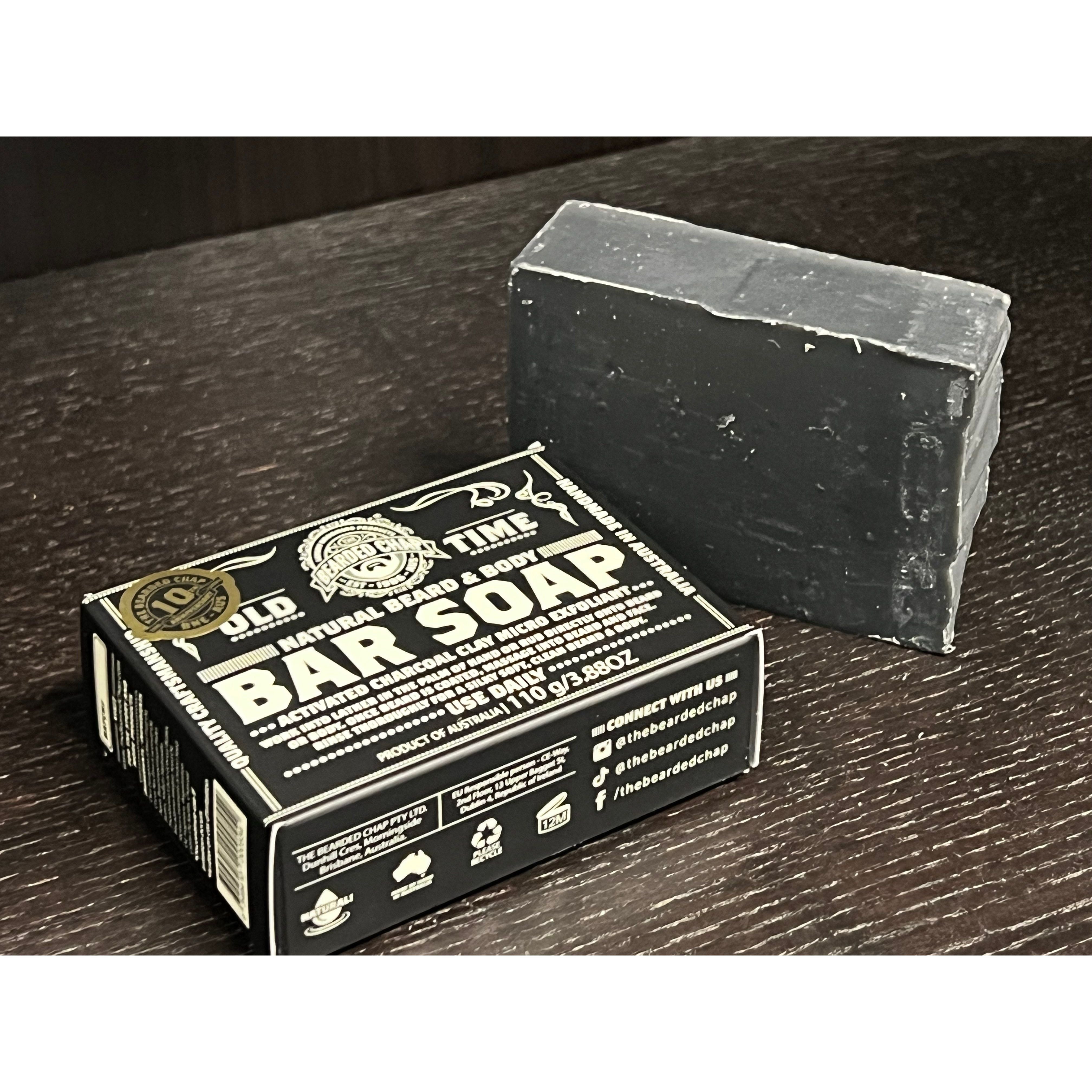 Natural Activated Charcoal & Clay Beard & Body Soap Bar - Deep Cleansing for Men's Facial Hair & Skin Care - Perfect for Shaving, Acne Treatment & Daily Hygiene