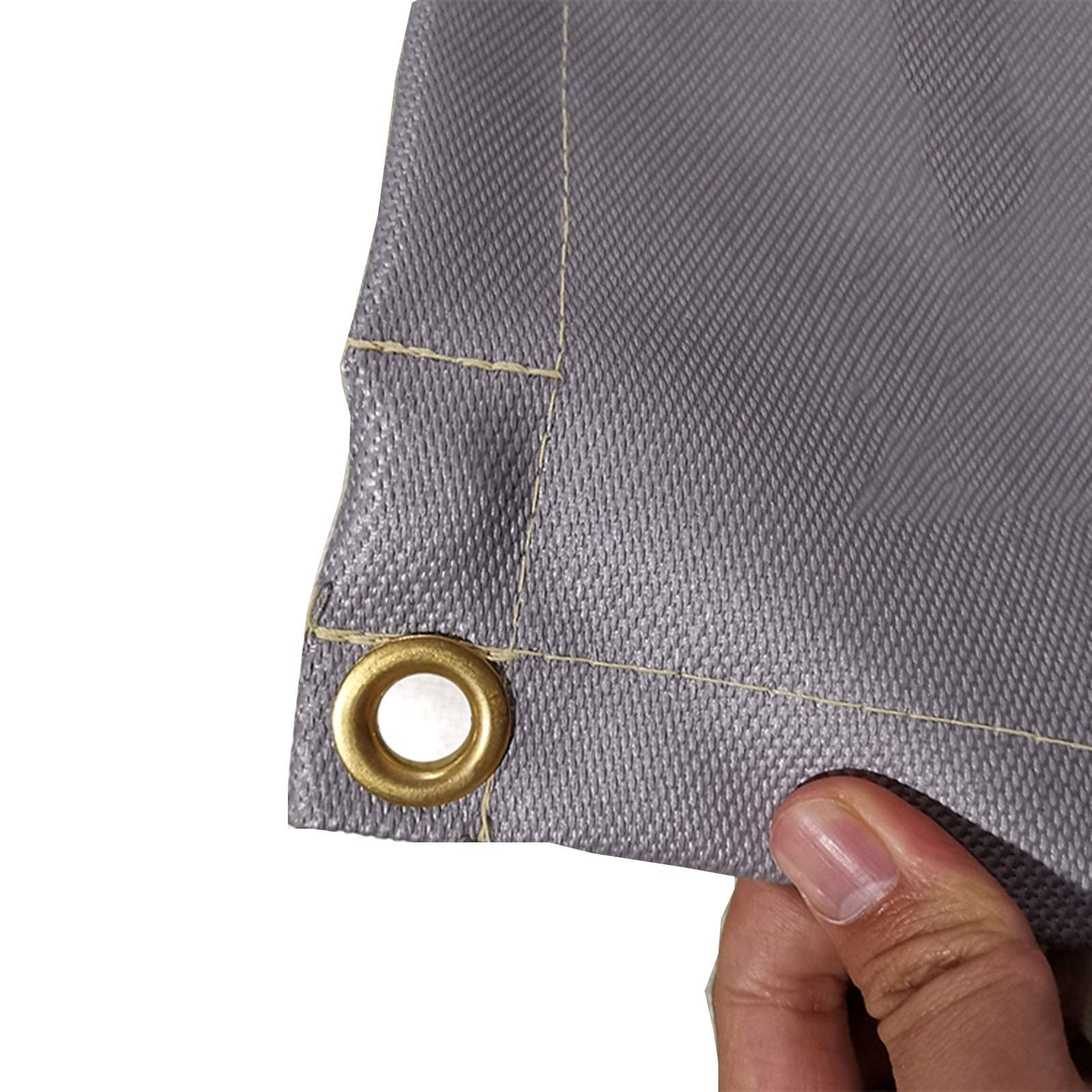 Fiberglass Welding Blanket with Brass Grommets & Built-in Magnets - 3X4M Flame Retardant Tarp for Emergency Survival, Soldering, and Fire Protection (White) - Ideal for Welding Projects, Camping, and Outdoor Safety