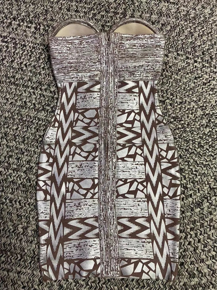 Sexy Strapless Crystal Bodycon Mini Dress for Women - Black, Silver & Gold Foil Colors | Bandage Nightclub Party Dress | Perfect for Clubbing, Celebrations & Special Occasions