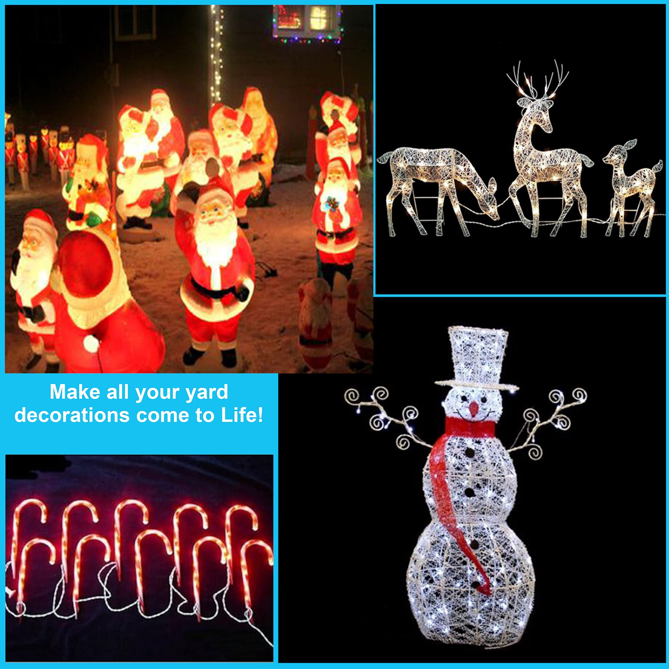 Christmas Light Controller - 16 Dazzling Flash/Fade Modes, 5 Timer Settings, Full Function Remote for Holiday Decorations & Indoor/Outdoor Lighting