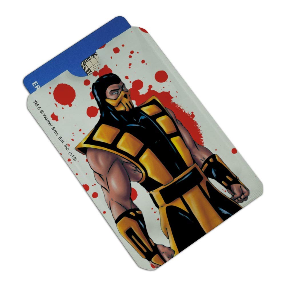 Mortal Kombat Scorpion Character RFID Blocking Credit Card Holder - Set of 4 Wallet Protectors for Contactless Security | Perfect for Gaming Fans, Travel & Everyday Use