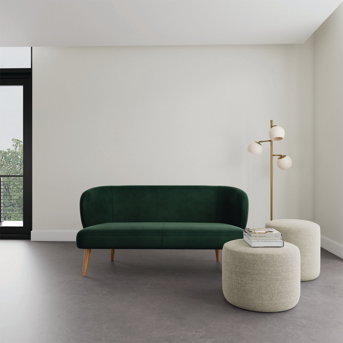 Kathleen Velvet 2 Seater Sofa - Luxurious Modern Loveseat for Living Room, Small Space & Apartment | Soft Fabric Couch with Sturdy Frame | Perfect for Lounge, TV Room & Guest Seating