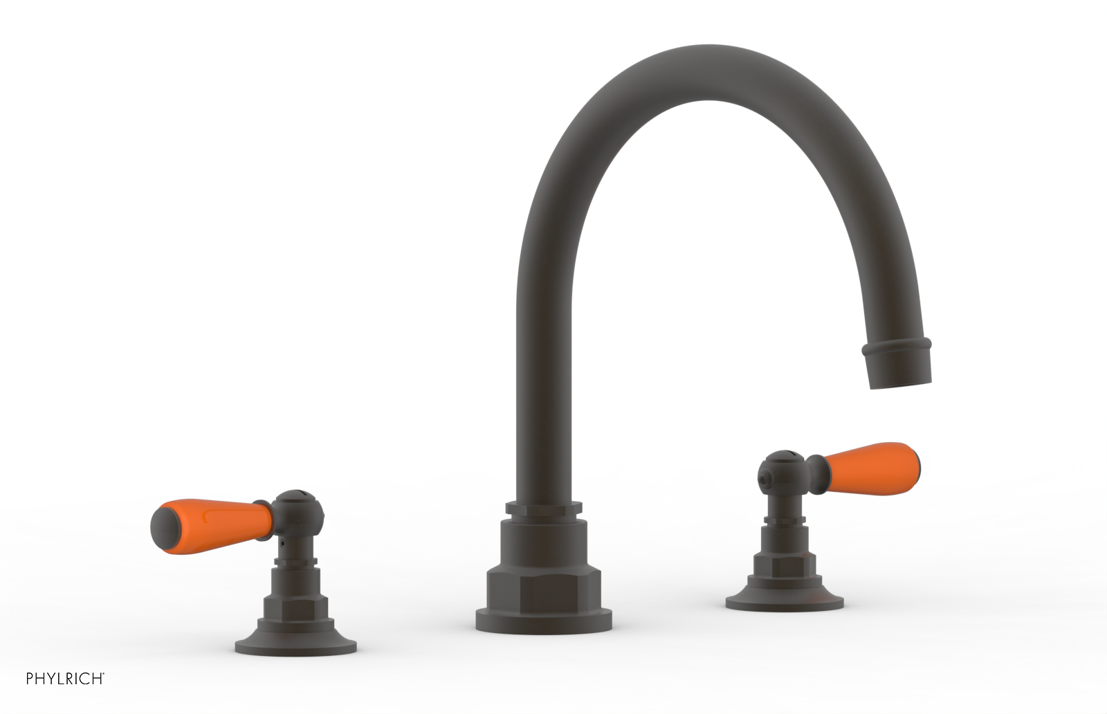 Jamestown Deck Tub Set with Lever Handles & Orange Accents - 165