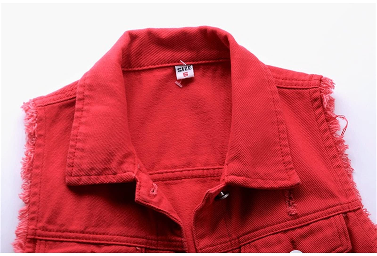 Women's Denim Vest Jacket - Sleeveless Washed Ripped Crop Jacket in Candy Colors | Casual Outfits, Streetwear, Spring & Summer Fashion