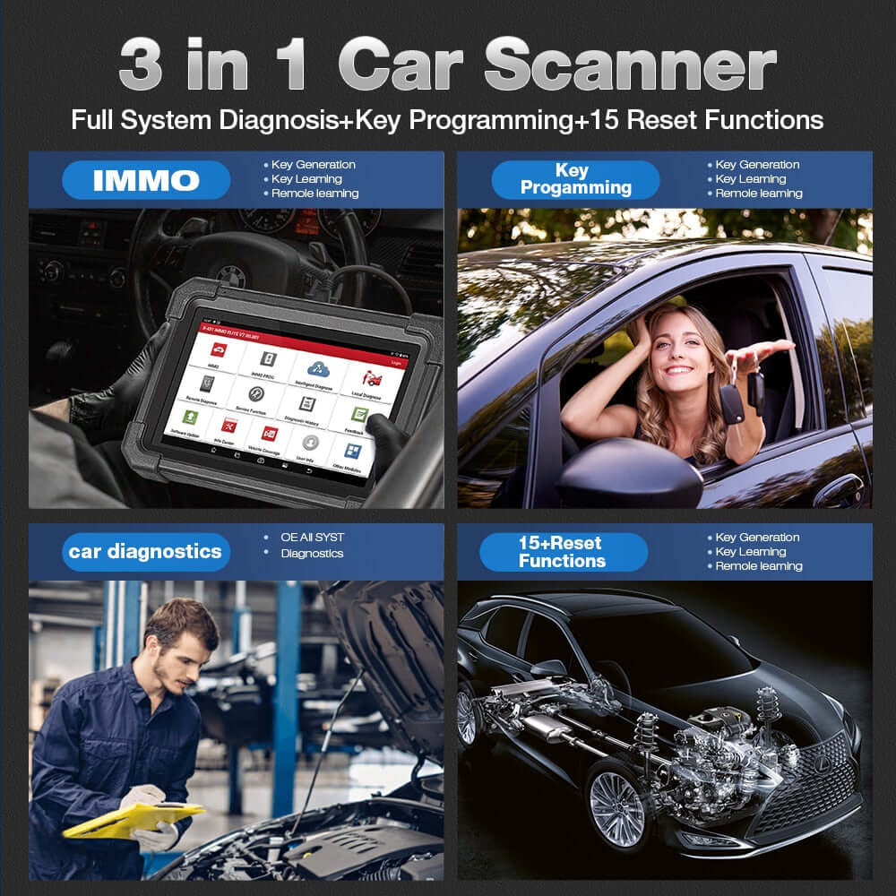 LAUNCH X431 IMMO Elite Key Programmer - All System Diagnostic Tool with 40+ Reset Services, CANFD & DOIP Support | Car Key Programming & ECU Reset for Auto Repair Shops & Mechanics