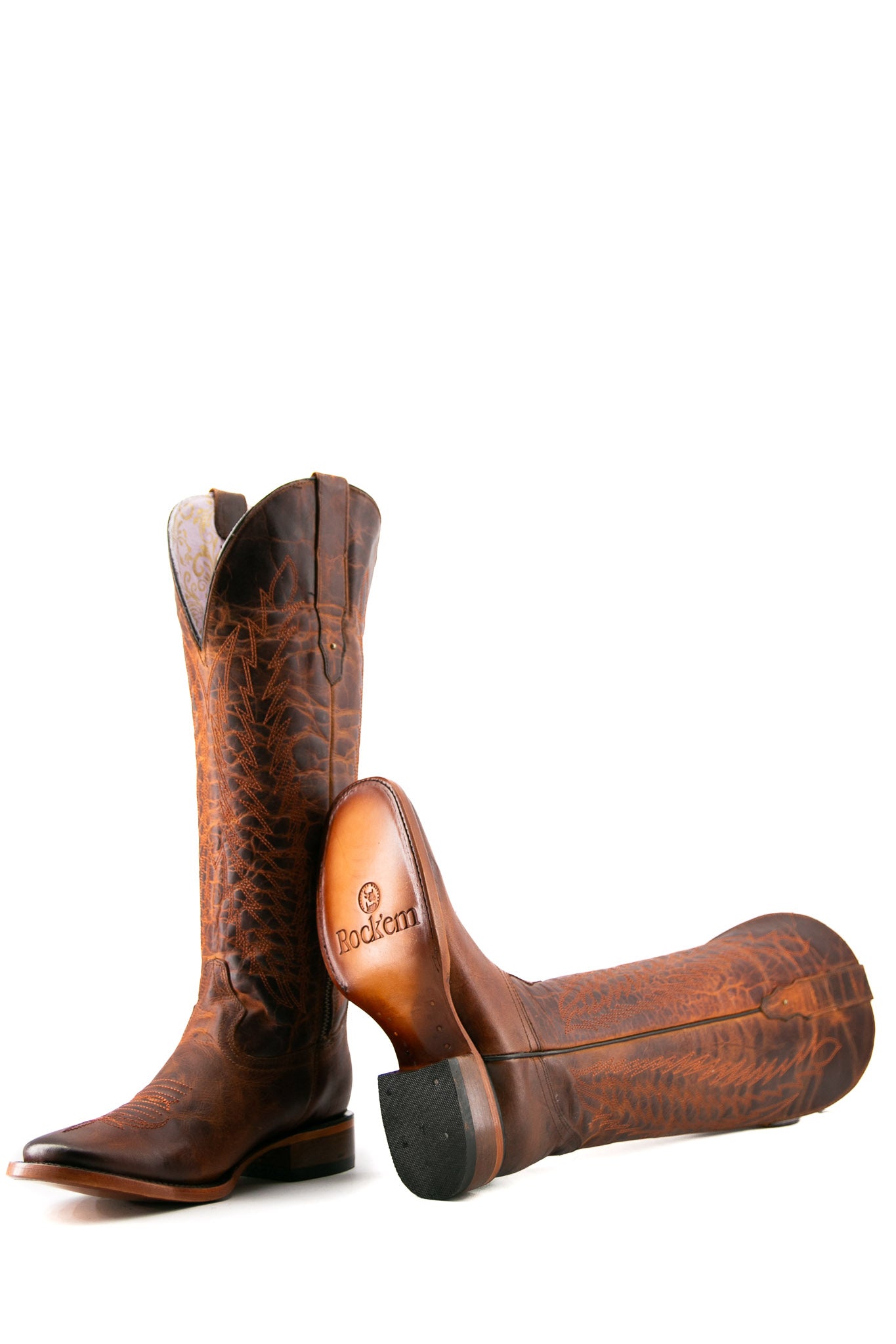 Valentina Women's Western Cowgirl Boots - Square Toe Tall Riding Boots for Country Style & Outdoor Adventures