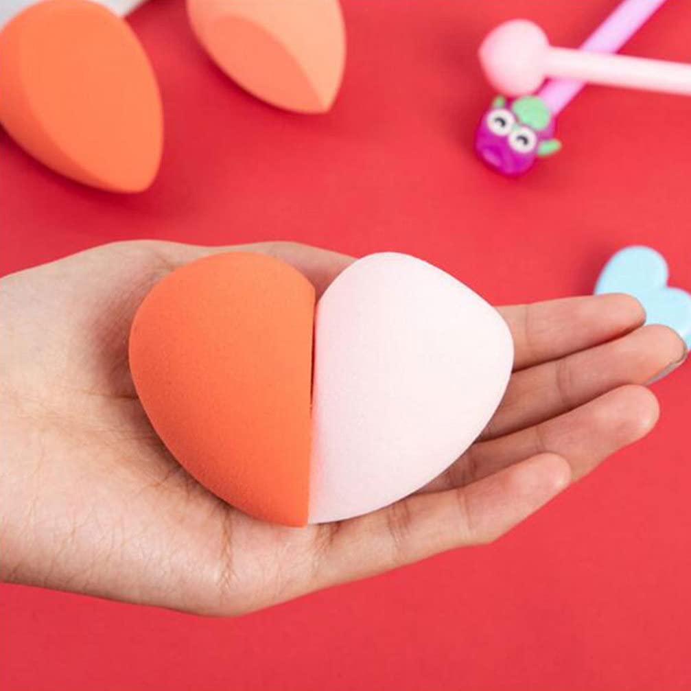 Lurrose Heart Shape Makeup Sponges - Blending Sponge for Liquid, Cream, Powder & Concealer | Soft Foundation Applicator & Beauty Blender | Perfect for Everyday Makeup & Professional Use