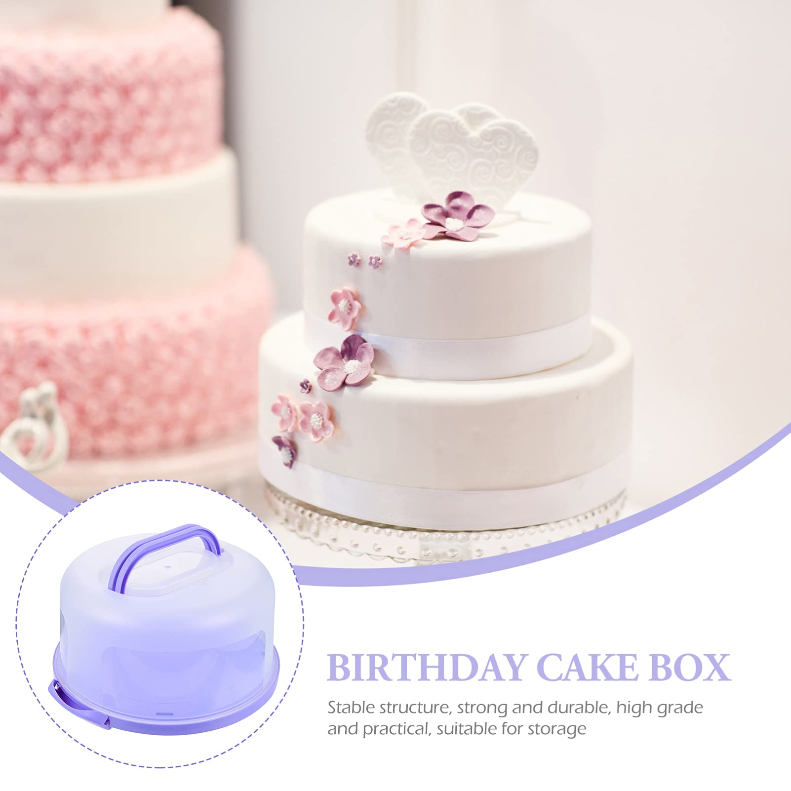 Kichvoe Cake Box - Premium Cake Container for Desserts & Pastries | Perfect for Bakery Storage, Party Serving & Gift Packaging