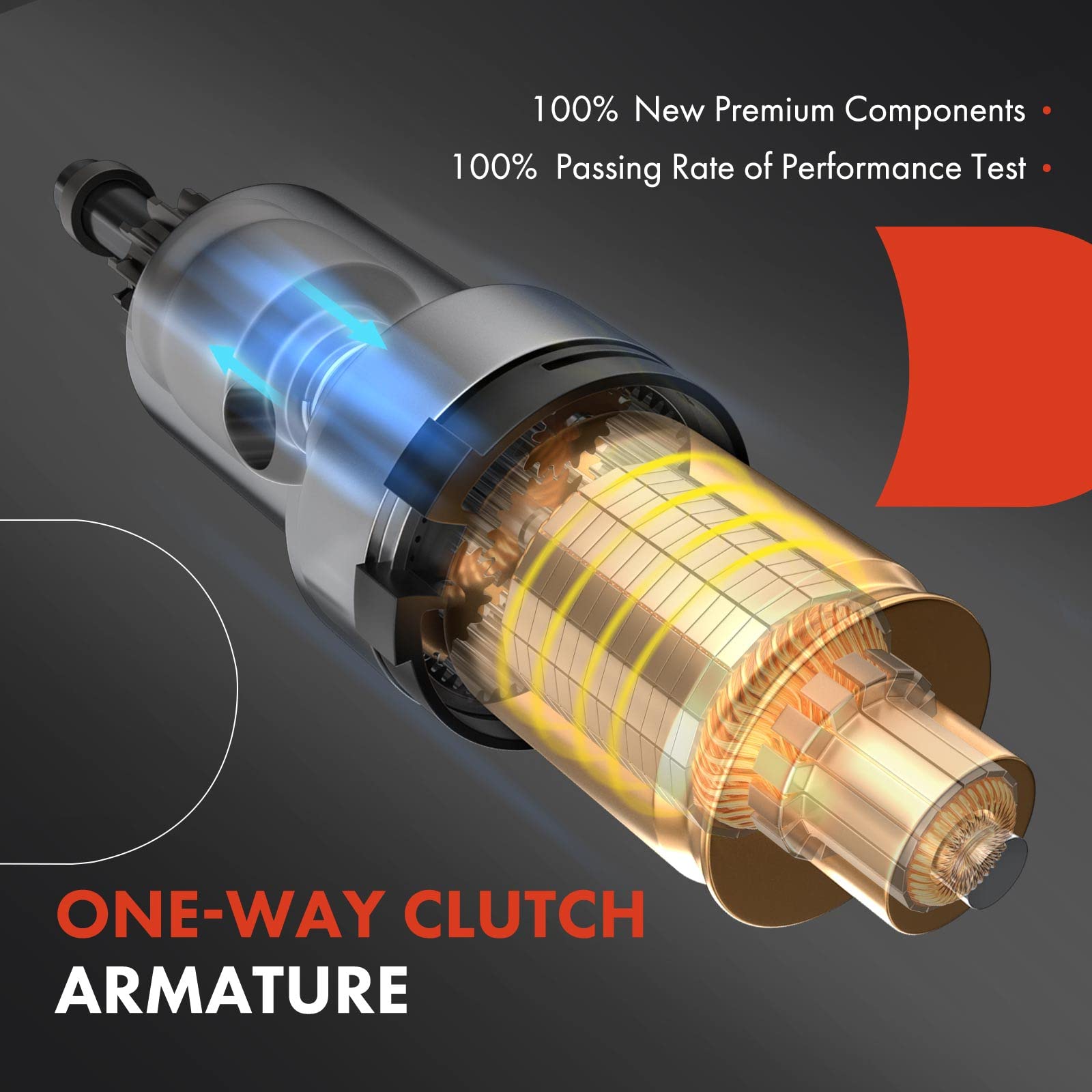 Premium Starter Motor for Acura RSX 2002-2006 2.0L 12V 1.2KW 9-Tooth Clockwise - Direct Replacement Part for Smooth Engine Starts | Perfect for Daily Commuting & Performance Upgrades