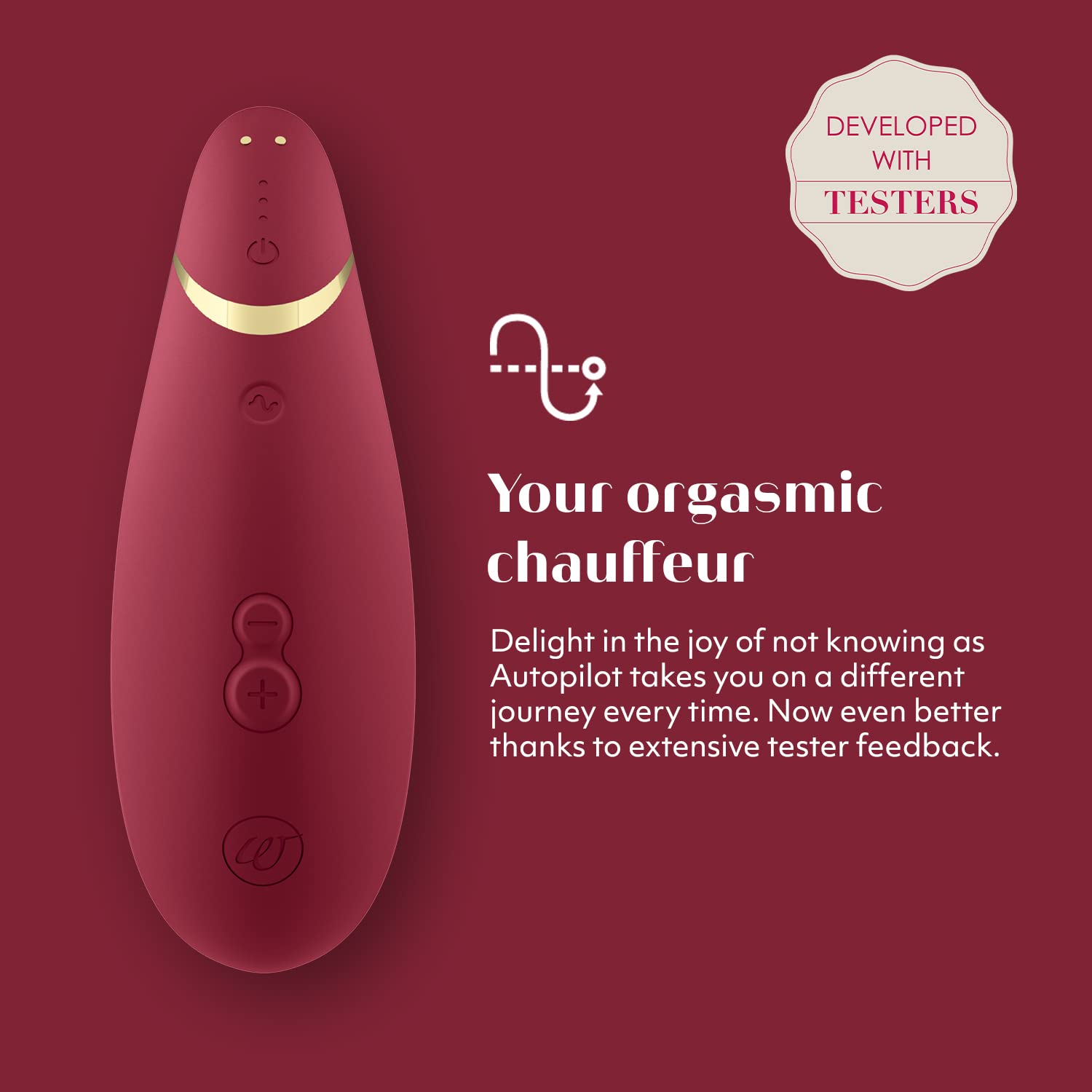 Premium Womanizer Premium 2 Clitoral Stimulator - 14 Suction Speed Waterproof Vibrator for Women | Adult Sex Toy & Clit Sucker Massager | Perfect for Solo Play, Couples & Underwater Pleasure | Red