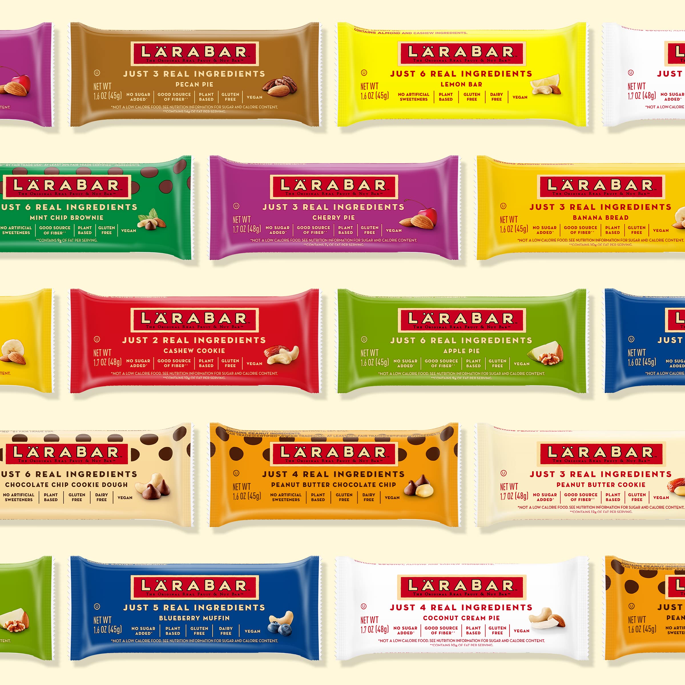 Larabar Peanut Butter Cookie Gluten Free Vegan Fruit & Nut Energy Bar - 16 Count (27.2 oz) - Healthy Snack for Hiking, Travel & On-the-Go Nutrition