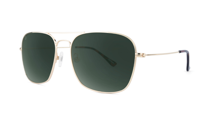Mount Evans Sunglasses - Gold & Aviator Green Frame Polarized UV Protection - Perfect for Driving, Outdoor Sports & Fashion Accessories