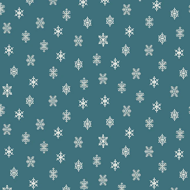 Buttermilk Basin Dark Blue Snowflakes Fabric by the Yard - Winter in Snowtown Quilting Cotton for DIY Crafts, Home Decor & Seasonal Sewing Projects