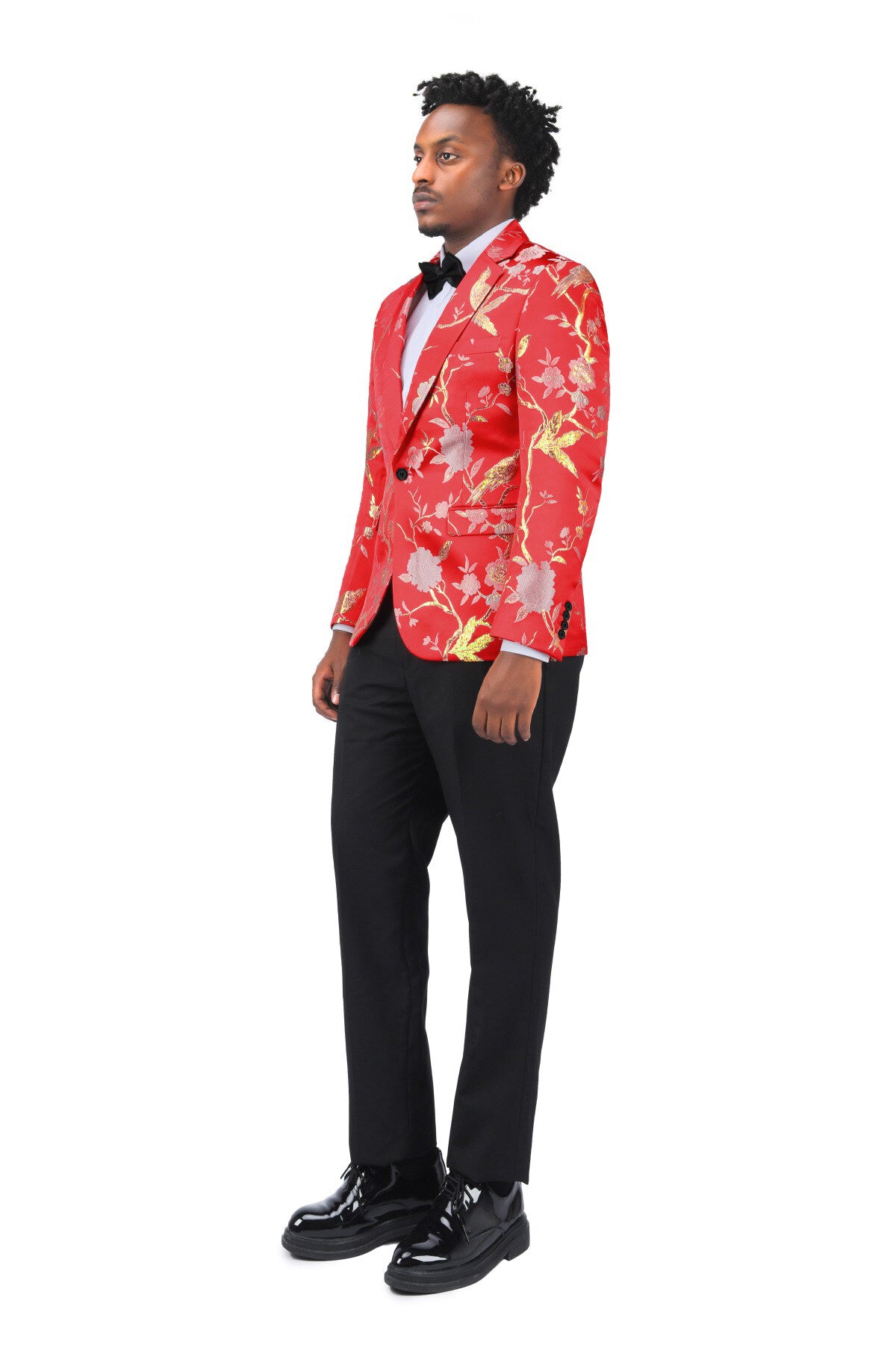 Stylish Men's Red Embroidered Blazer with Notched Lapel & Single Button Closure - Perfect for Weddings, Business Meetings & Formal Events