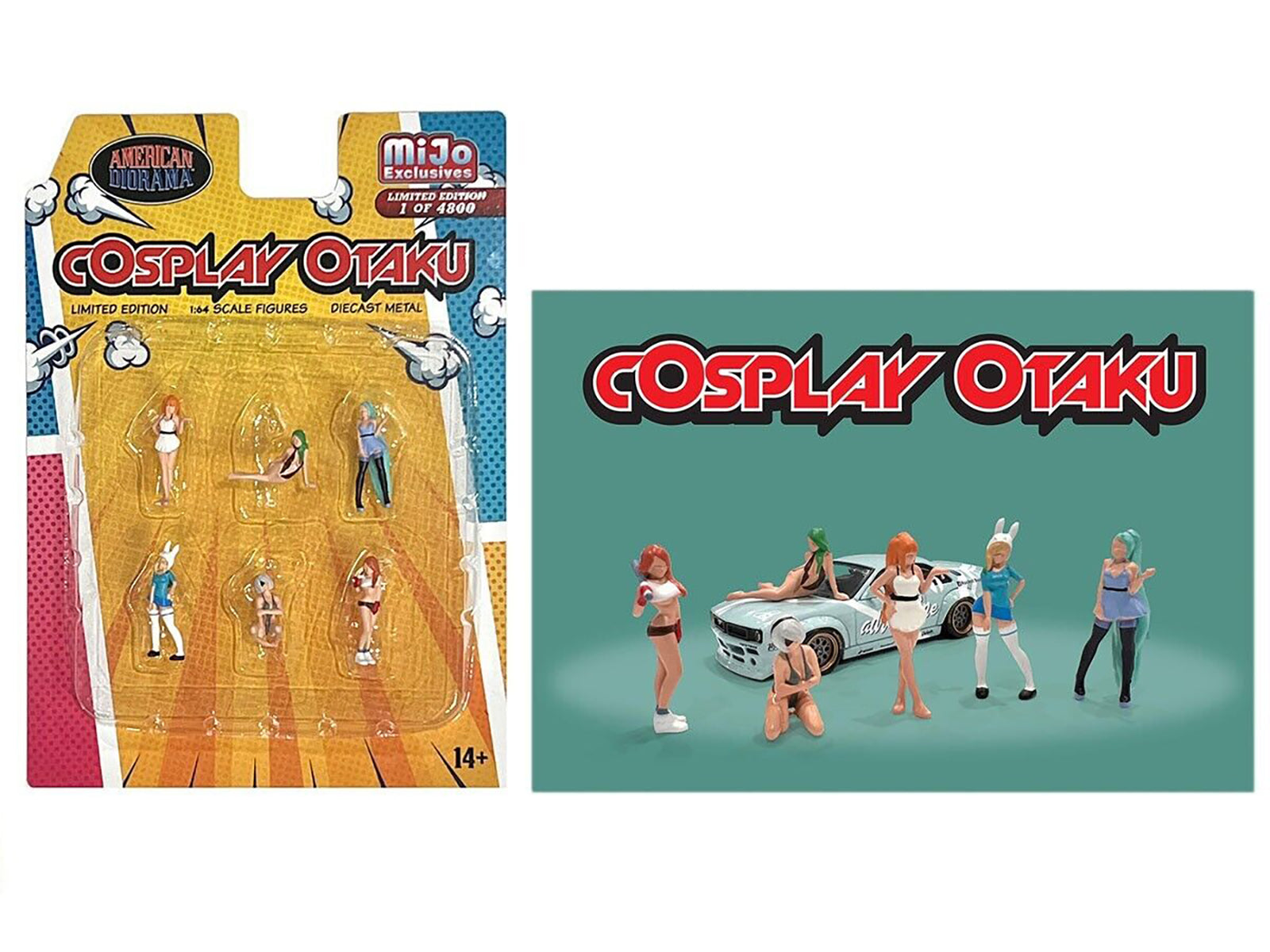 1/64 Scale Diecast Figure Set - Limited Edition Cosplay Otaku 6-Piece Collection by American Diorama (Only 4800 Worldwide) - Perfect for Model Displays, Anime Conventions & Collector Showcases