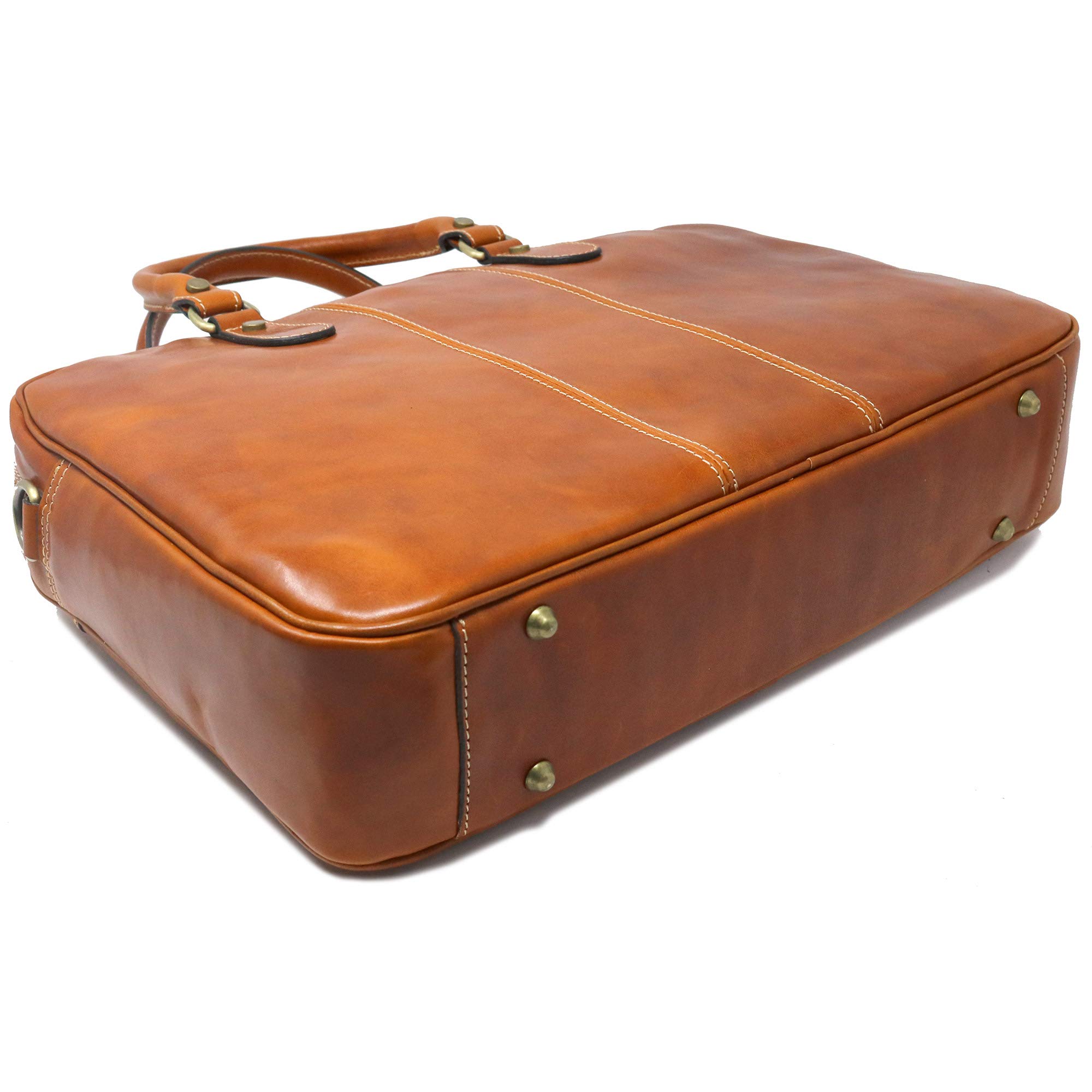 Premium Floto Venezia Slim Leather Laptop Briefcase for Business & Travel - Stylish & Durable 15.6 Inch Laptop Bag for Professionals, Office Commute & Business Trips