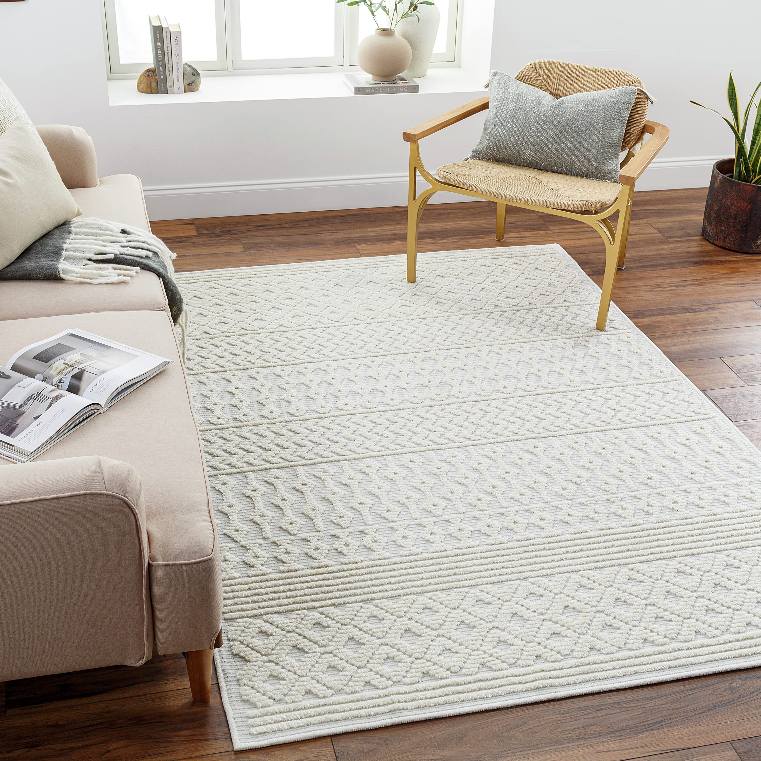 Livabliss Lyna Chevron Washable Area Rug 5' x 7'2