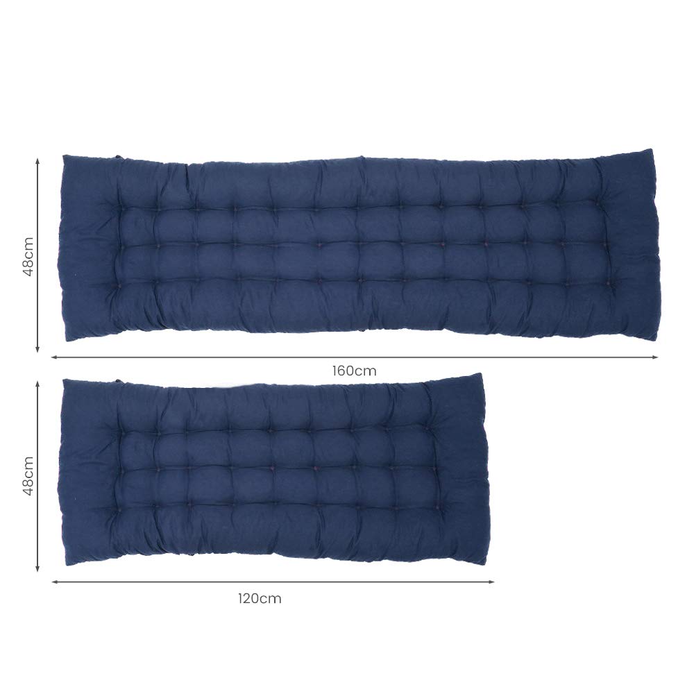 **Premium Indoor/Outdoor Bench Cushion - Thick & Soft Patio Loveseat Swing Cushion with Secure Ties - Navy Blue Seat Pad for Garden, Porch & Deck Furniture (Loveseat Size, Chair Not Included) - Perfect for Relaxing on Swings, Benches & Outdoor Loungers**