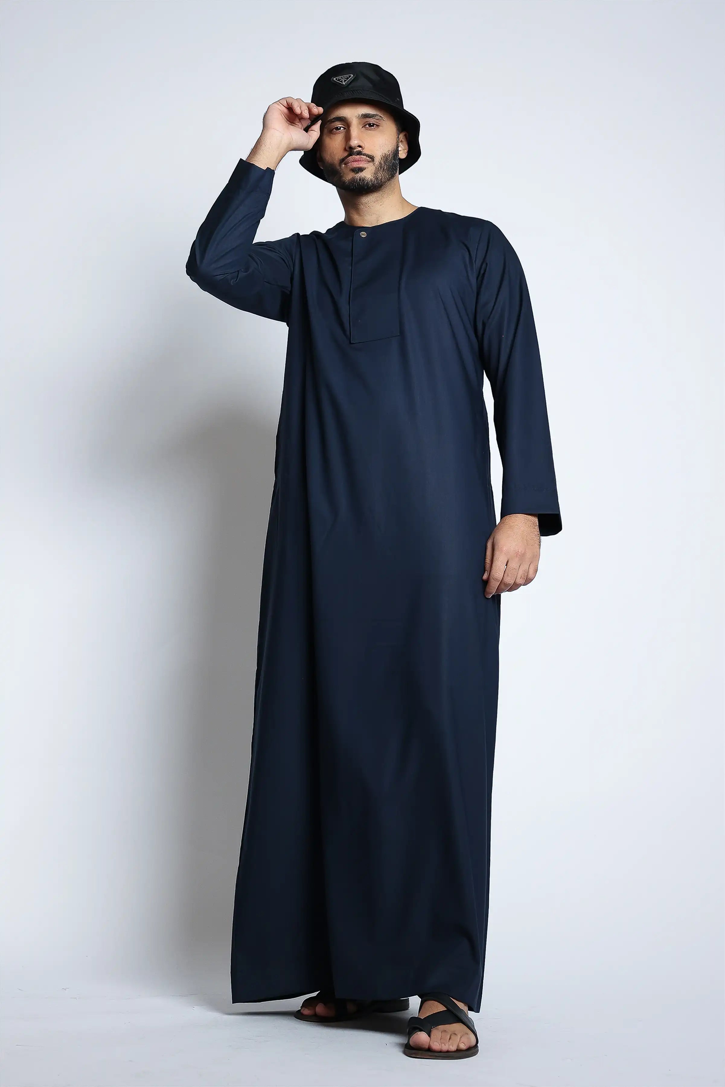 J144 Willow Blue Boys Piping Thobe - Traditional Islamic Robe for Kids - Perfect for Eid, Ramadan & Special Occasions