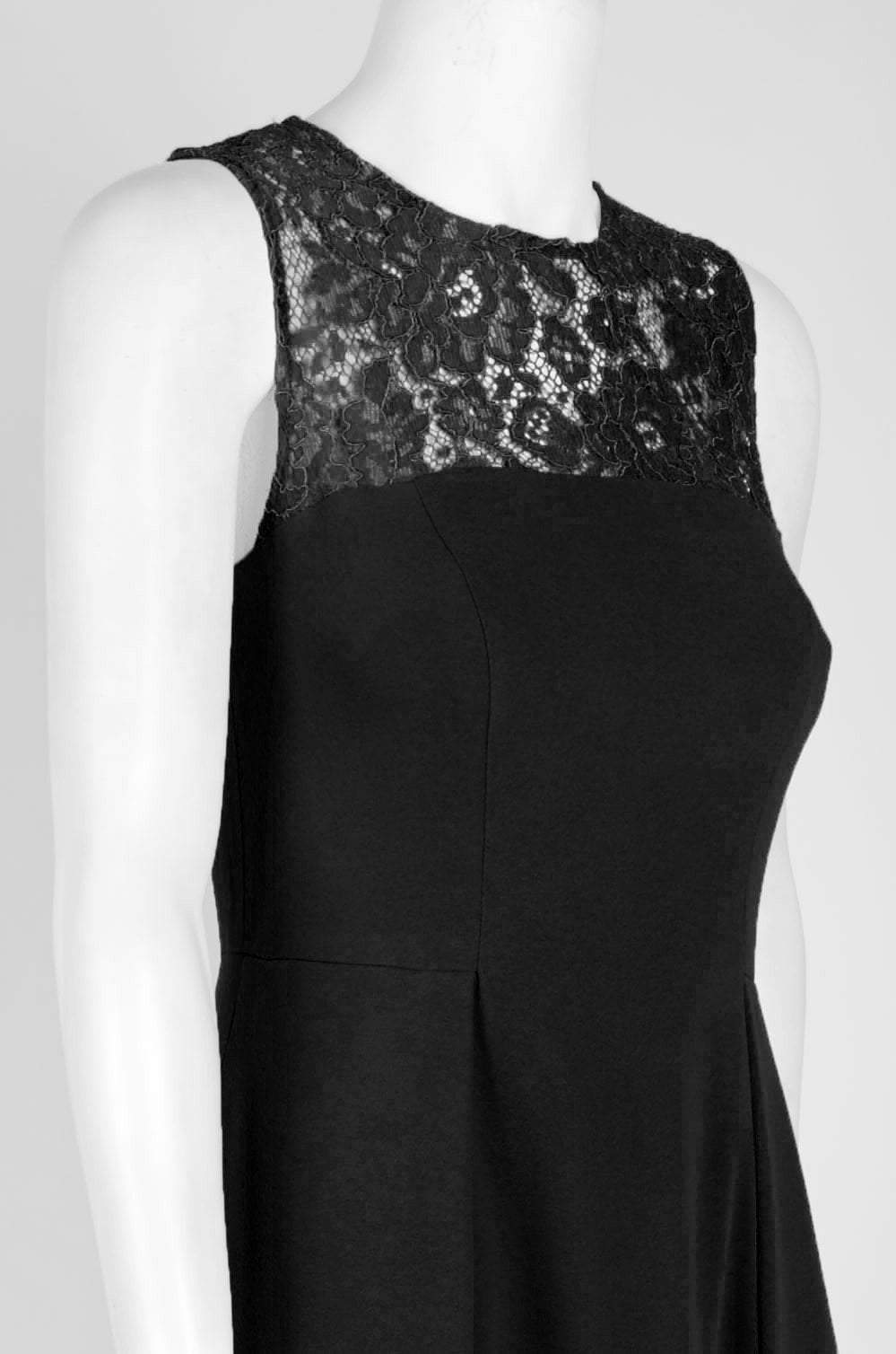 Aidan Mattox Black Lace Inset Crepe Gown - Elegant Evening Dress for Weddings, Galas & Formal Events