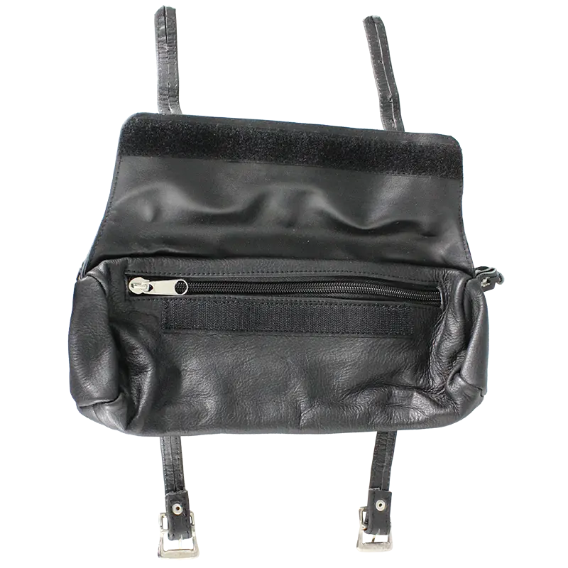 Open Road Double Buckle Small Leather Tool Bag - Durable & Stylish Organizer for DIY, Crafting & Home Repair | Perfect for Carpenters, Electricians & Handymen