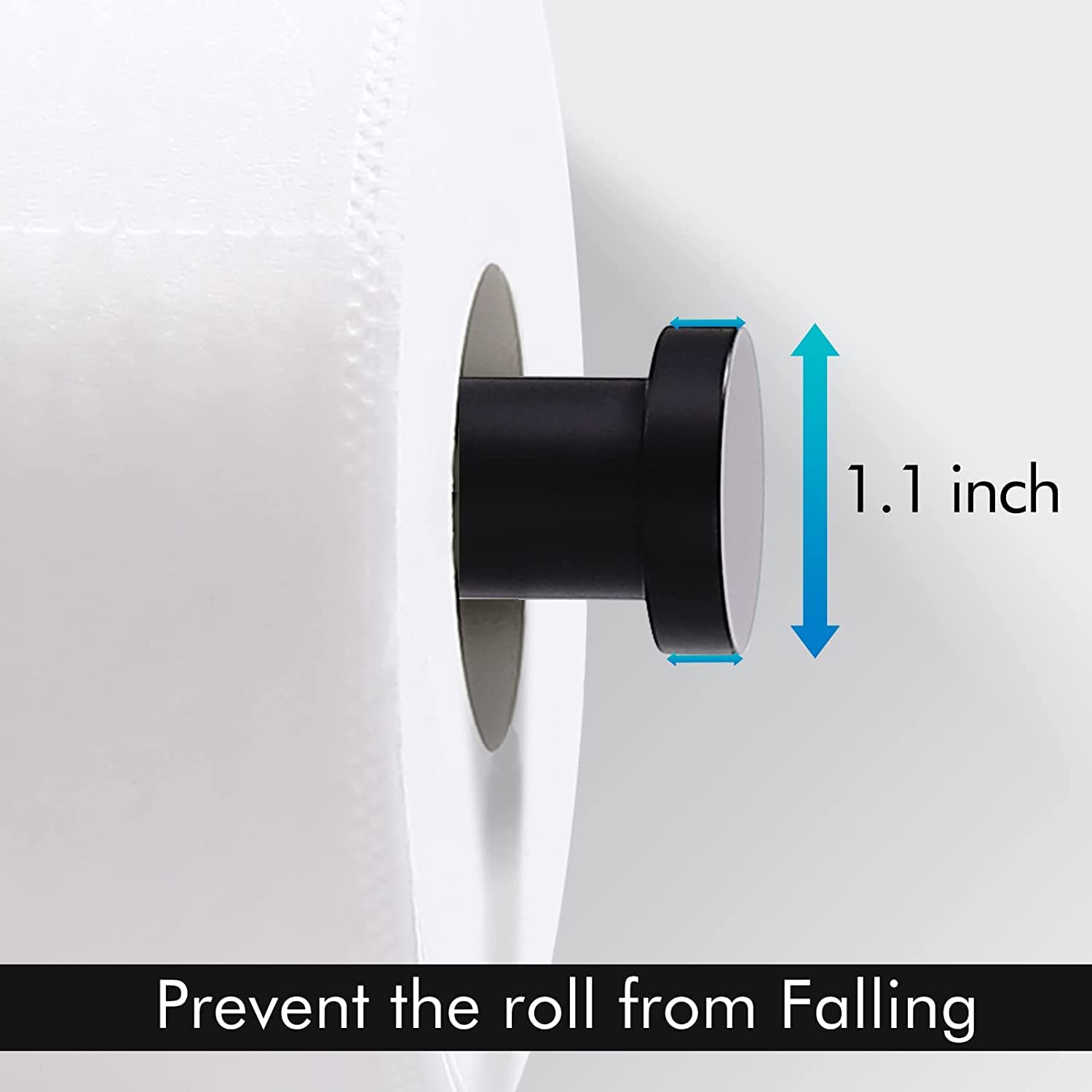 Stainless Steel Toilet Paper Holder - 304 Grade Wall Mount Roll Stand for Bathroom & Kitchen, Matte Black 5 Inch - Durable Home & Bathroom Accessories for Modern Living Spaces