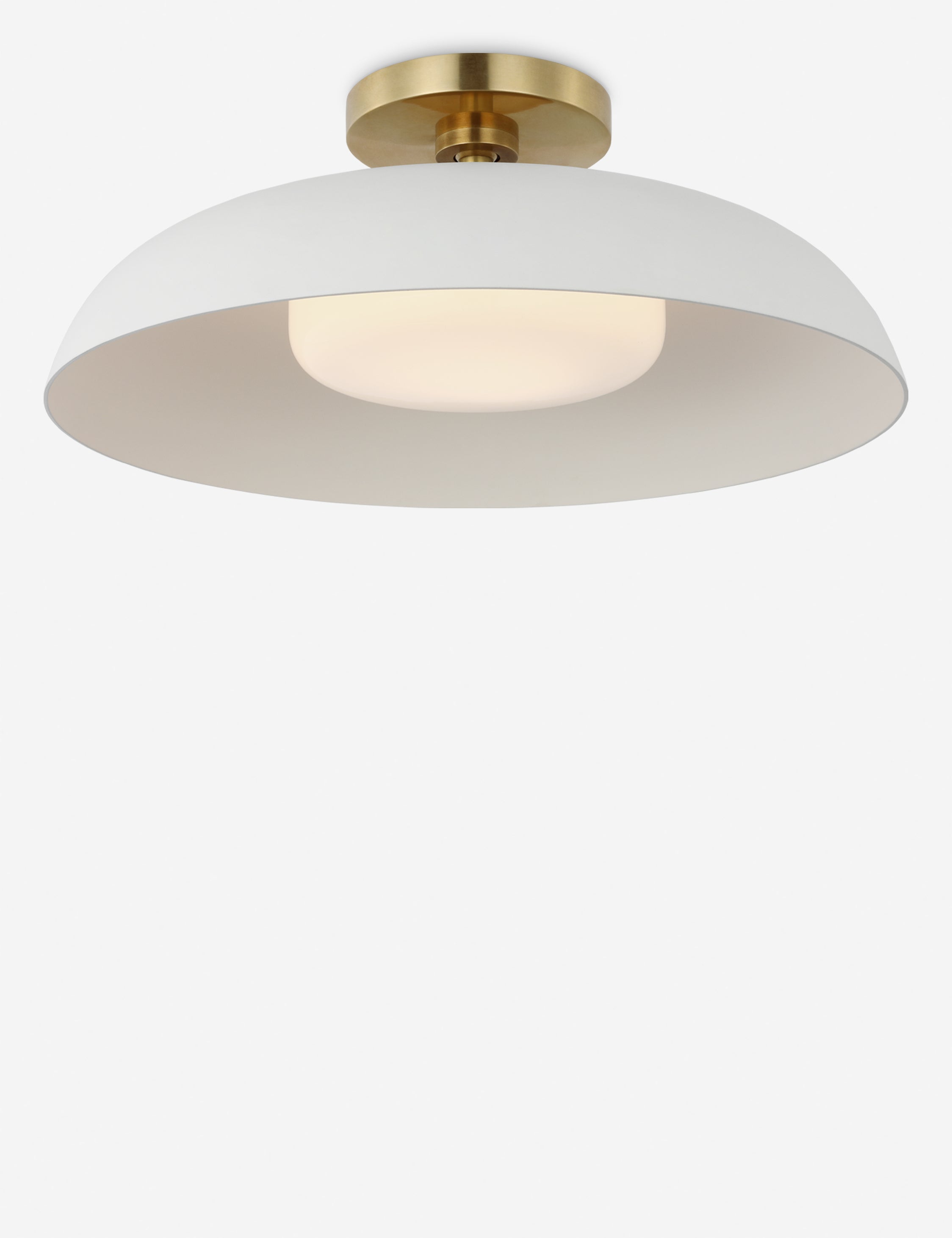 Antique Brass and White Glass