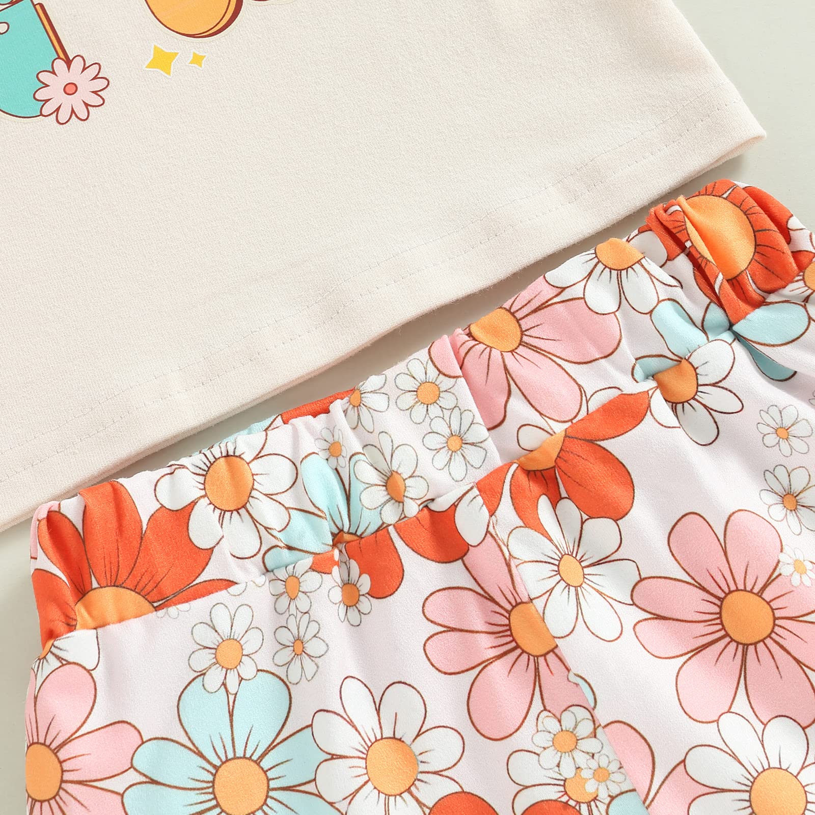 Big Sister Little Sister Matching Outfits - Summer Romper & Flared Pants Set for Girls