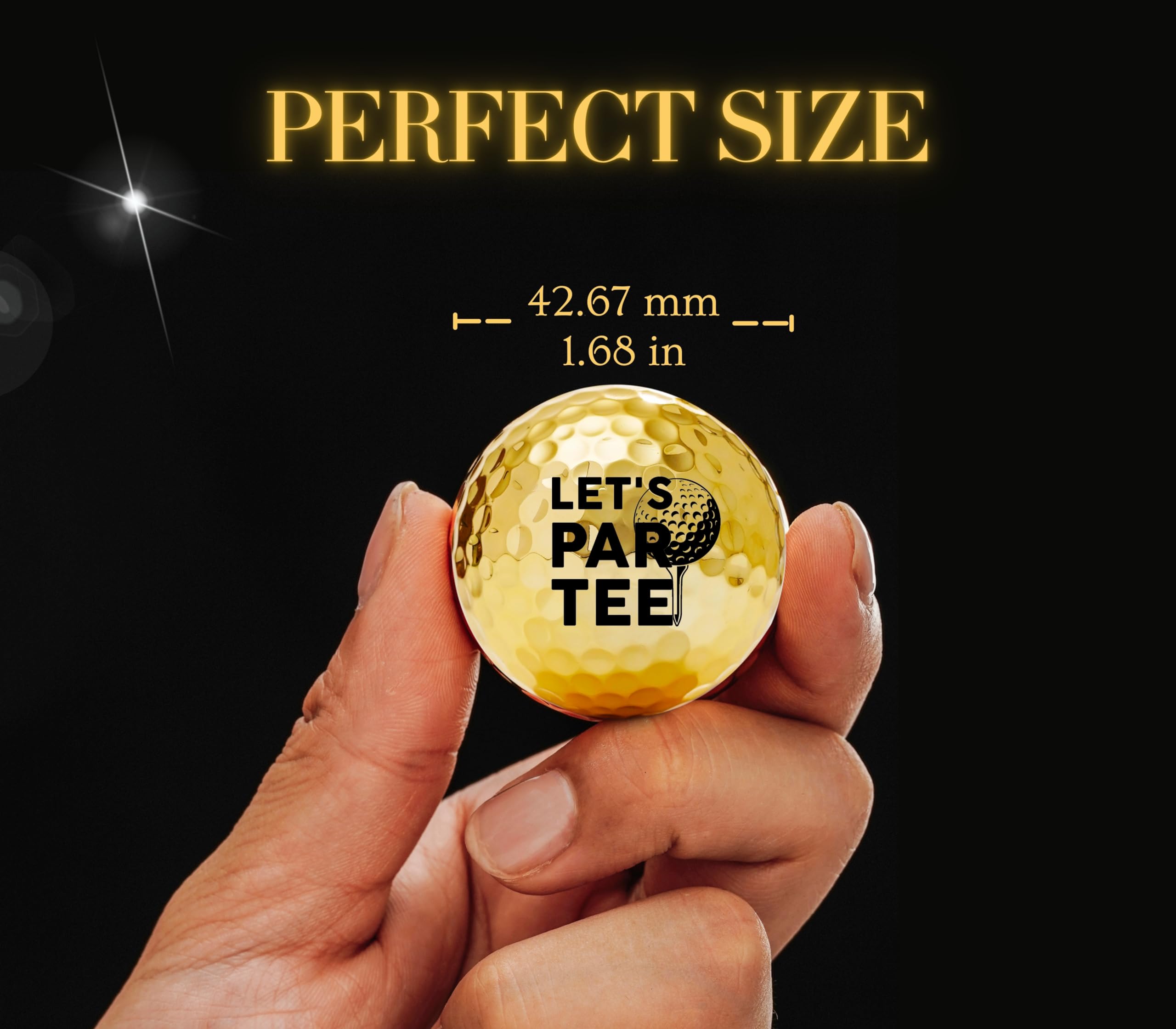 Premium Colored Golf Balls - Unique Golf Gifts for Men, Birthday & Christmas Presents for Golf Lovers - Perfect for Driving Range Practice & Course Play (Gold)