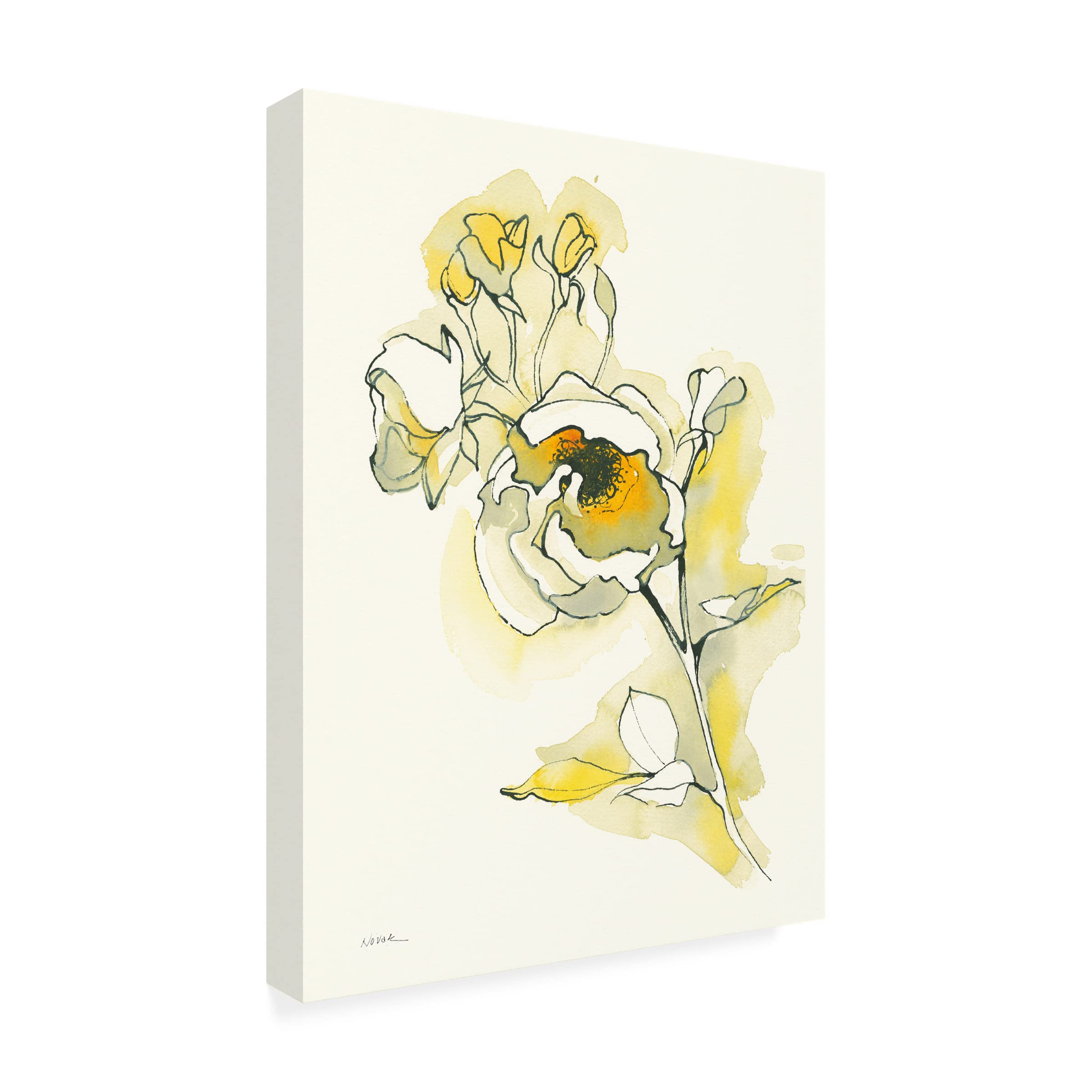 Shirley Novak 'Carols Roses IV' Floral Canvas Wall Art - Handmade Oil Painting Reproduction for Living Room, Bedroom & Office Decor