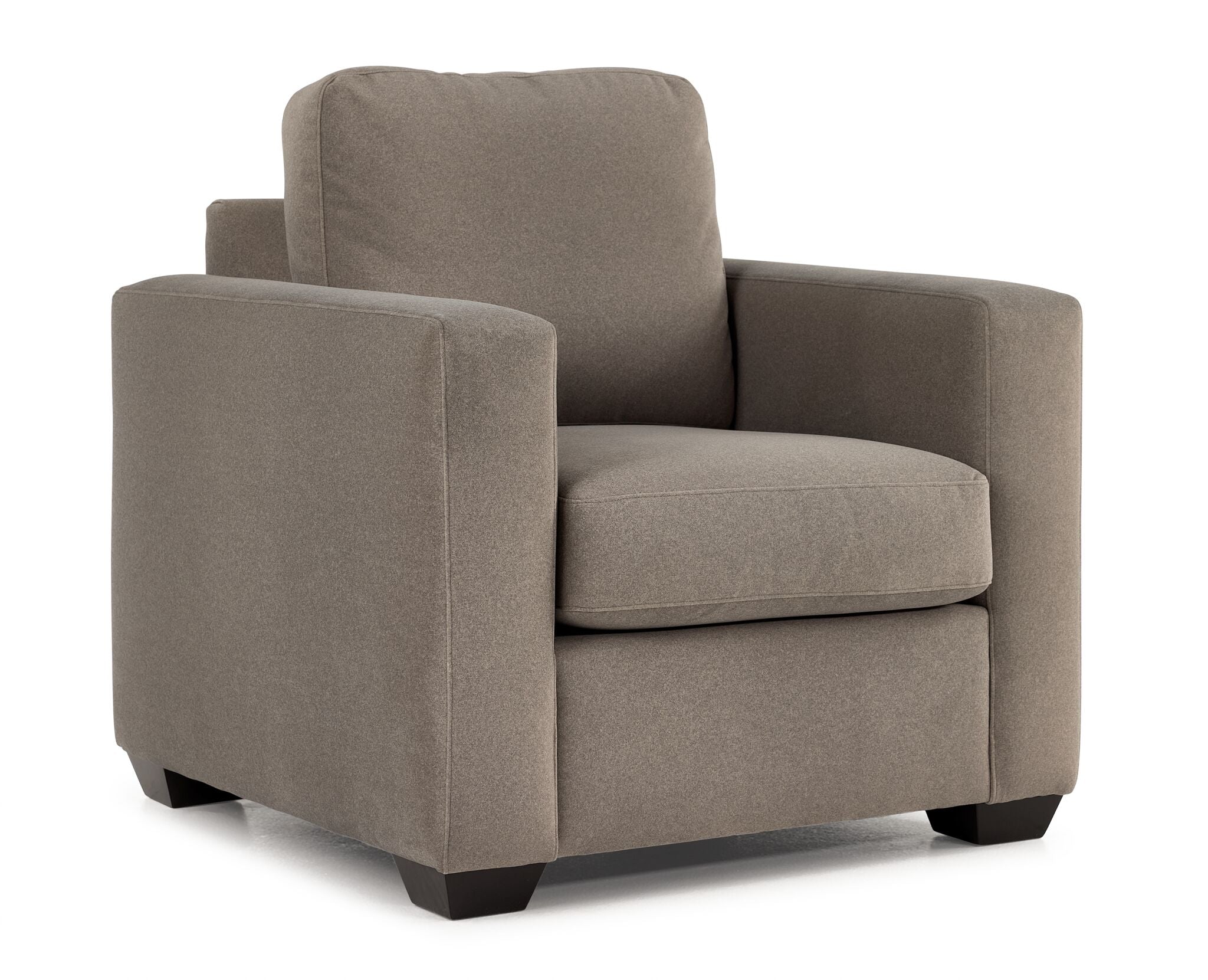 **Arlo Brown Caleb Chair - Modern Accent Chair for Living Room, Bedroom & Office - Stylish Upholstered Armchair with Wooden Legs**