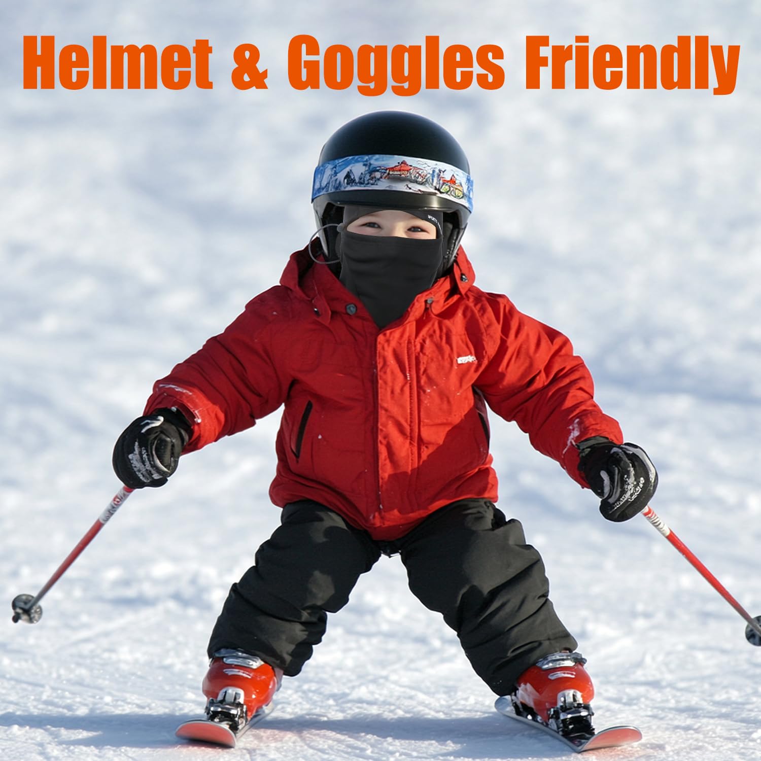 Labeol 2 Pack Kids Balaclava Ski Mask - Windproof Winter Face Cover for Boys & Girls with Adjustable Drawstring - Perfect for Skiing, Snowboarding & Outdoor Winter Activities