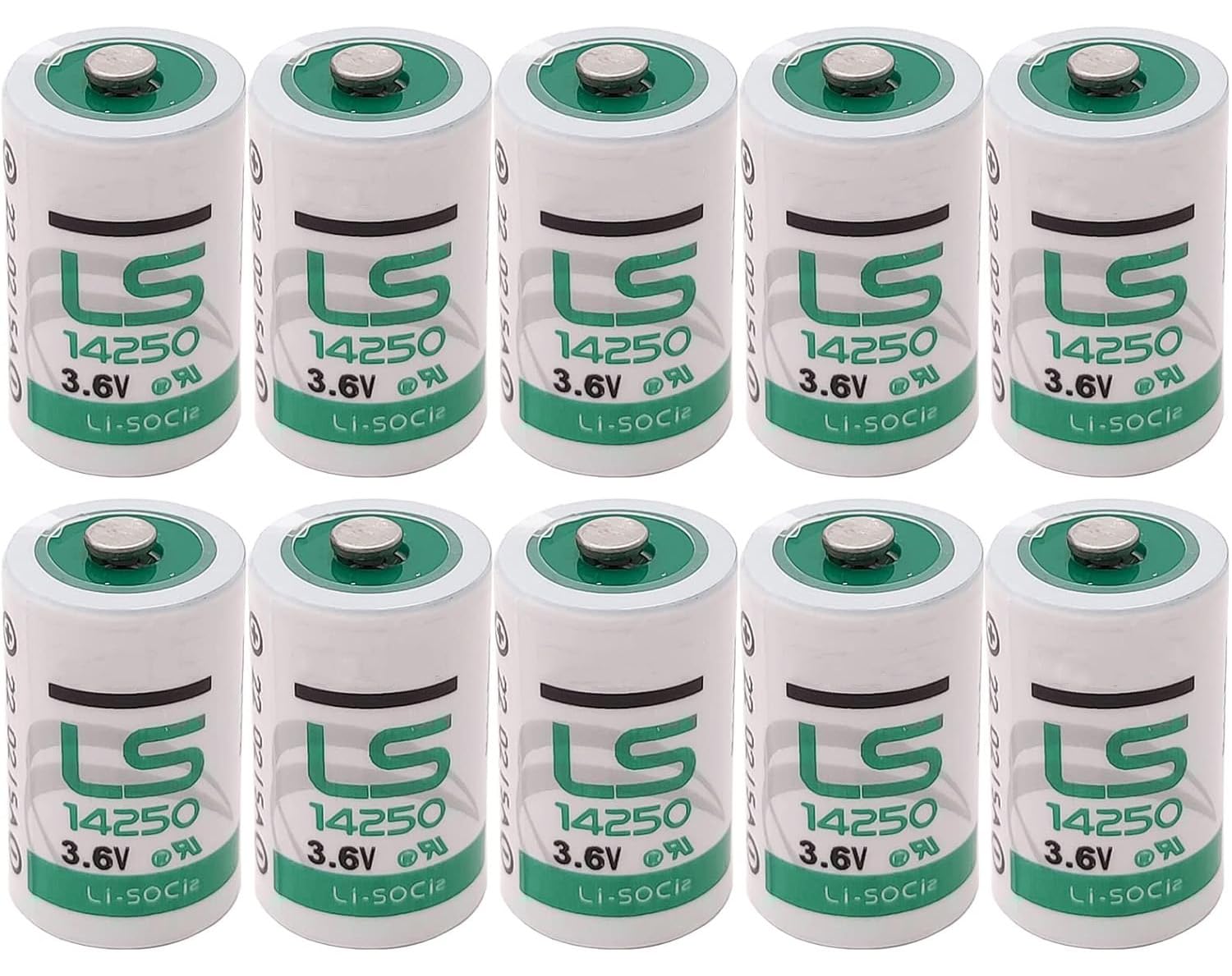 Zivases 10-Pack LS14250 3.6V Lithium Batteries - Long Lasting Power for Digital Cameras, Flashlights & Medical Devices (Compatible with LS 14250 1/2 AA)