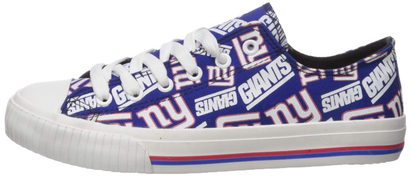 FOCO Women's NFL New York Giants Low Top Canvas Shoes - Size 6 - Casual Sneakers for Fans, Game Day Outfits & Everyday Wear