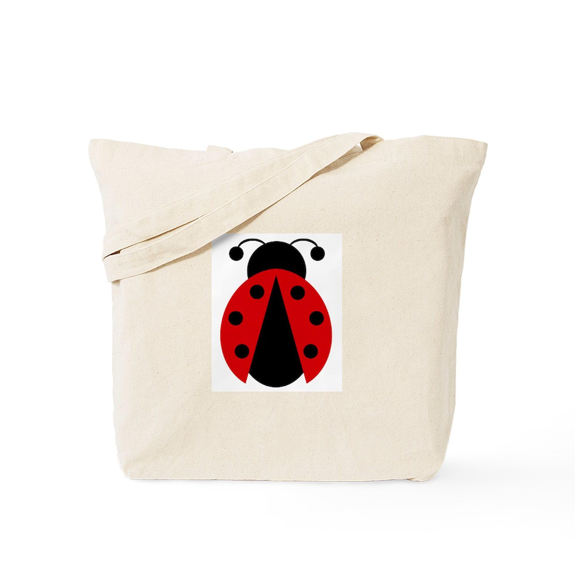 Lady Bug Print Natural Canvas Tote Bag - Eco-Friendly Reusable Shopping Bag for Groceries, Beach & Daily Use | CafePress