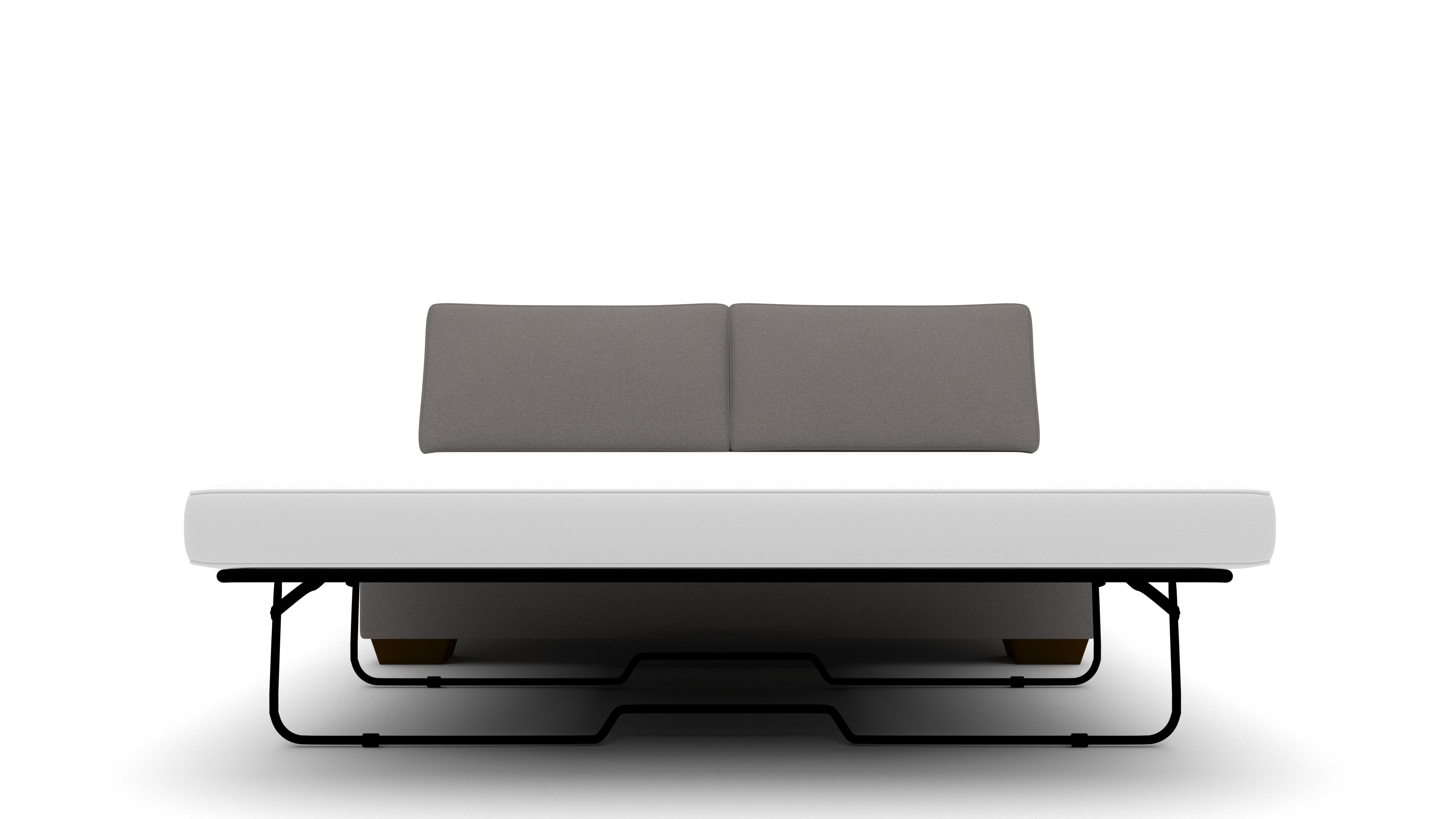 Modern Track Armless Full Sleeper Loveseat - Convertible Sofa Bed for Small Spaces | Perfect for Guest Rooms, Apartments & Home Offices