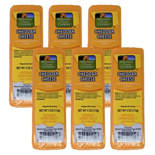 Premium Wisconsin Cheddar Salami Cheese - 100% Natural, 4 oz Blocks (Pack of 6) | Perfect for Charcuterie Boards, Cheese Platters, Gifts & Party Snacks | Authentic Wisconsin Cheese Company Product