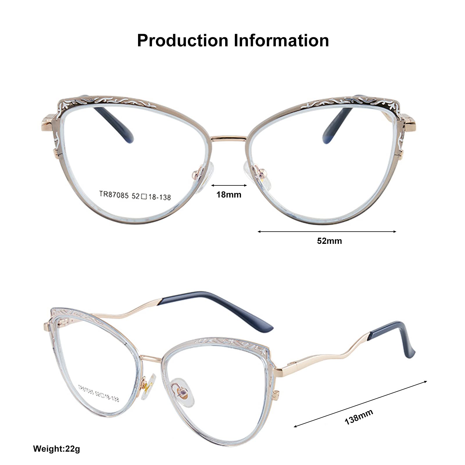 Blue Light Blocking Glasses for Women - TR90 Cat Eye Frame Computer Glasses | Anti Eyestrain, UV Protection | Perfect for Office Work, Gaming & Screen Time