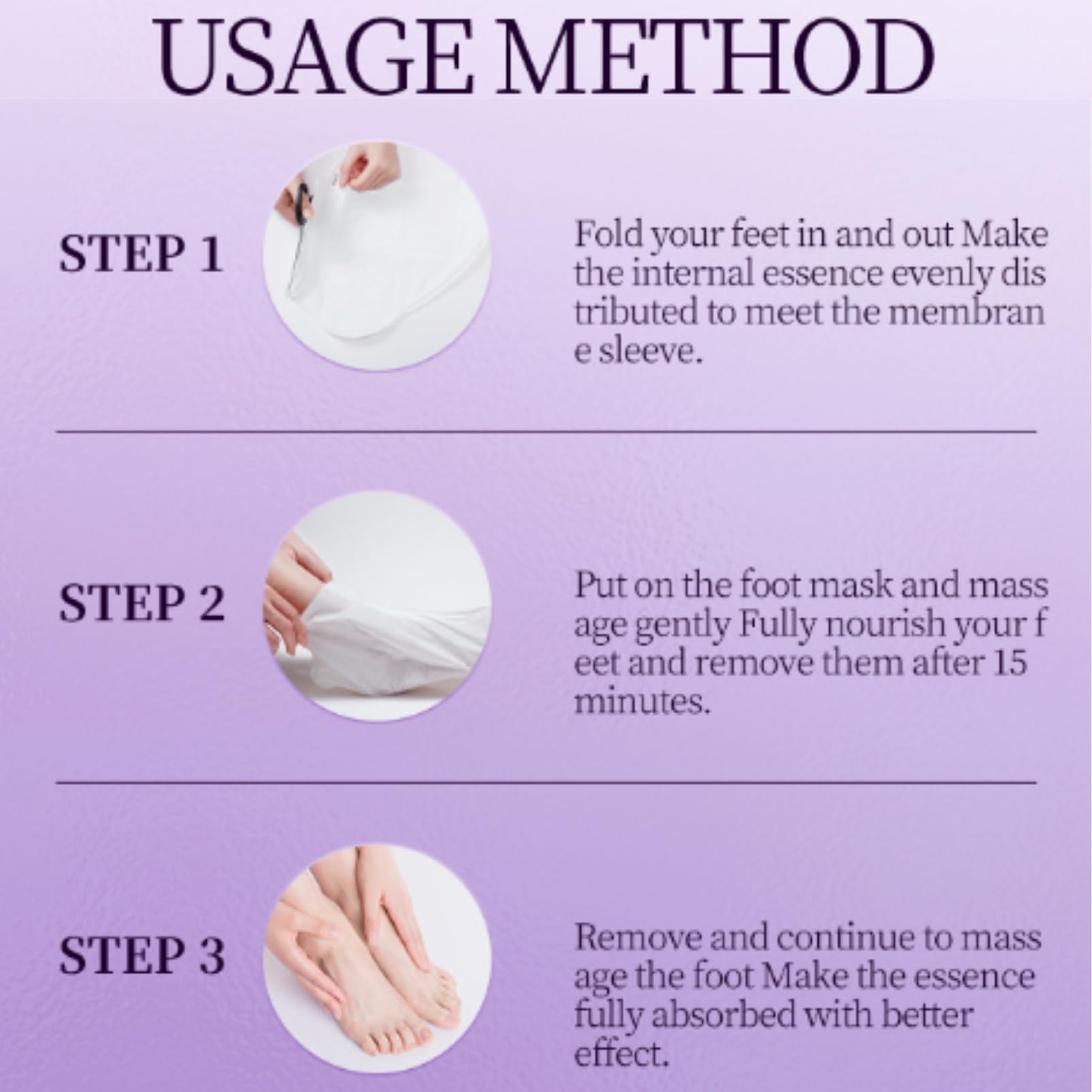 3 Pairs Lavender Foot Peel Mask for Hard Skin - Moisturizing & Exfoliating Foot Mask Socks - Nourishes & Softens Feet - Perfect for Pedicures, Spa Days & At-Home Foot Care