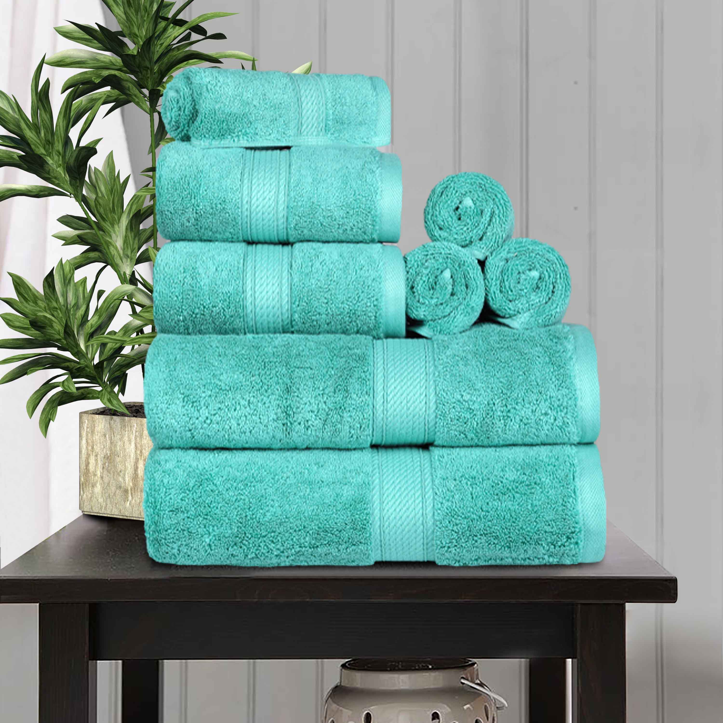 Premium 8-Piece Egyptian Cotton Towel Set - Ultra Soft, Heavyweight & Plush for Bath, Spa & Luxury Home Decor