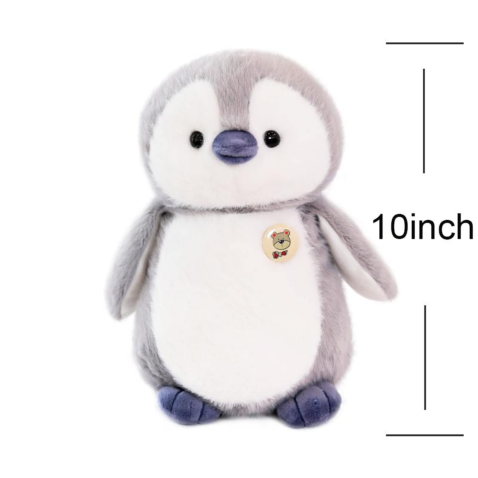 Adorable 10-Inch Gray Penguin Stuffed Animal Plush Toy - Soft Cuddly Stuffed Penguin for Kids, Gifts & Nursery Decor | Perfect for Birthday Presents, Baby Shower Gifts & Bedtime Companions
