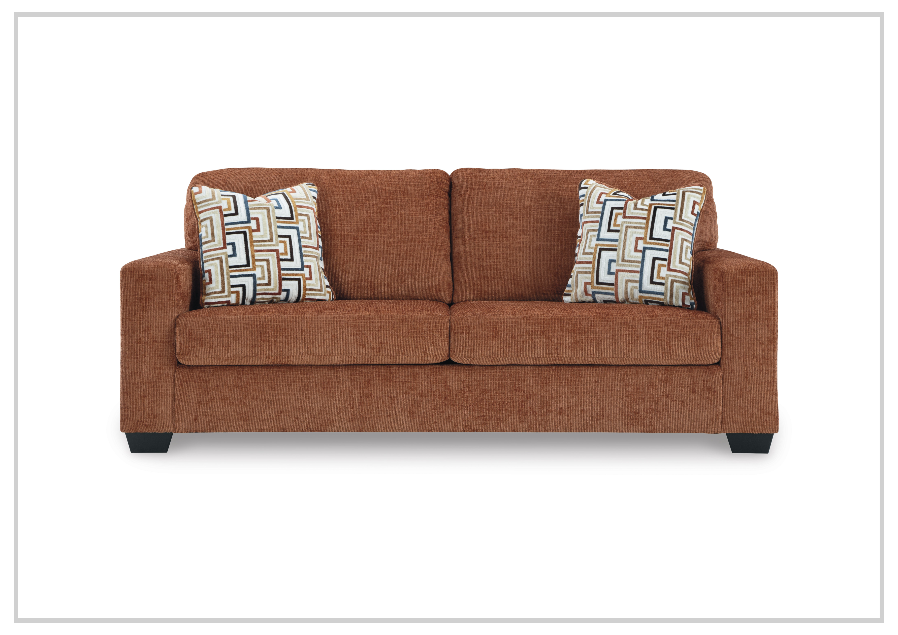 Gio Italia Amalfi Queen Fabric Sleeper Sofa with Accent Pillows - Convertible Bed & Comfortable Seating for Small Spaces, Guest Rooms & Apartments