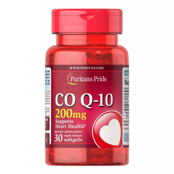 Puritan's Pride CoQ10 200mg Softgels - 30 Count - Heart Health & Energy Support Supplement - Perfect for Active Adults & Cardiovascular Wellness
