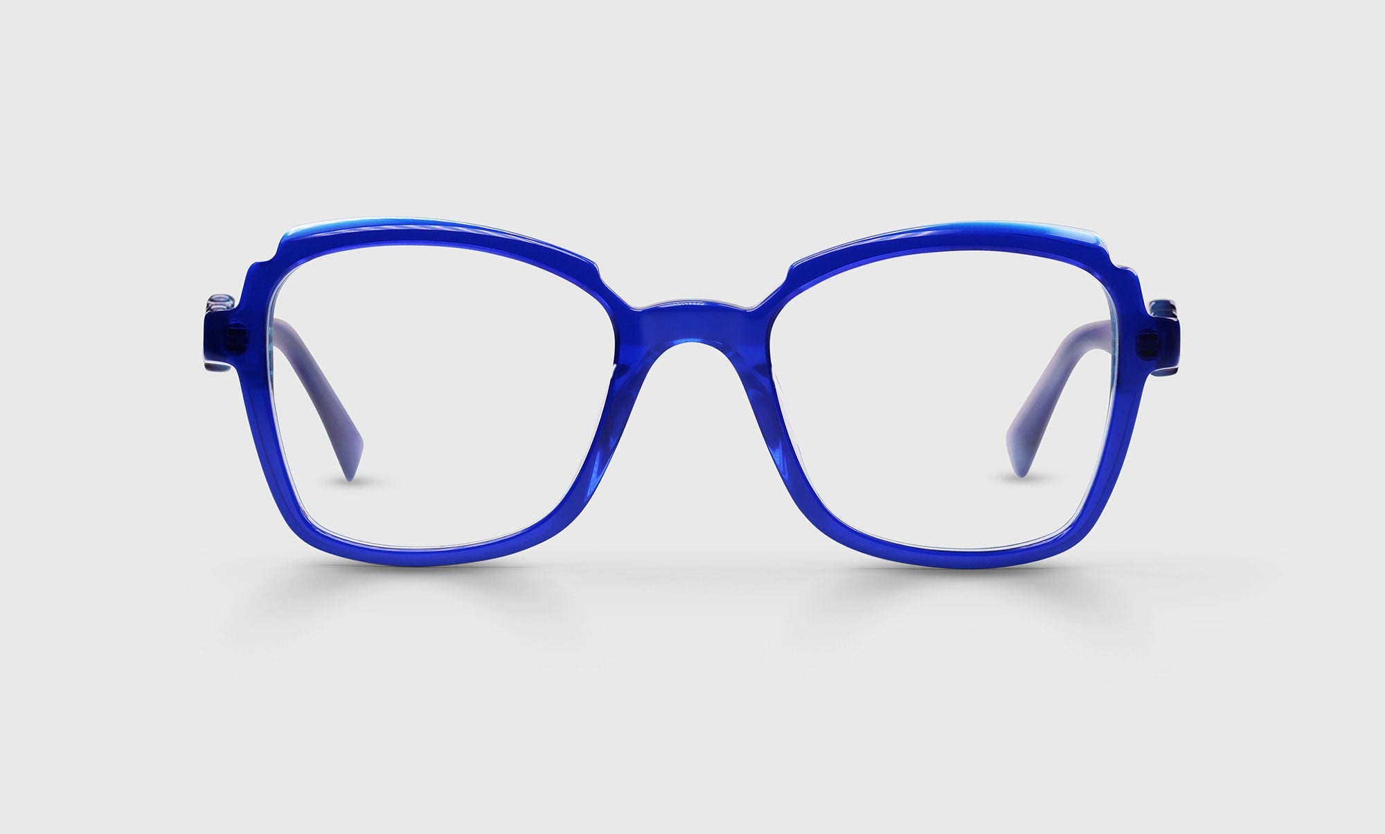 10 - Triple-Layered Crystal Blue Front and Temples