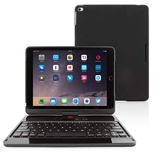 Snugg Wireless Bluetooth Keyboard Case Cover 360° Rotatable for Apple iPad Air 2 - Black | Ultra-Slim Protective Stand with Backlit Keys for Home, Office & Travel Use