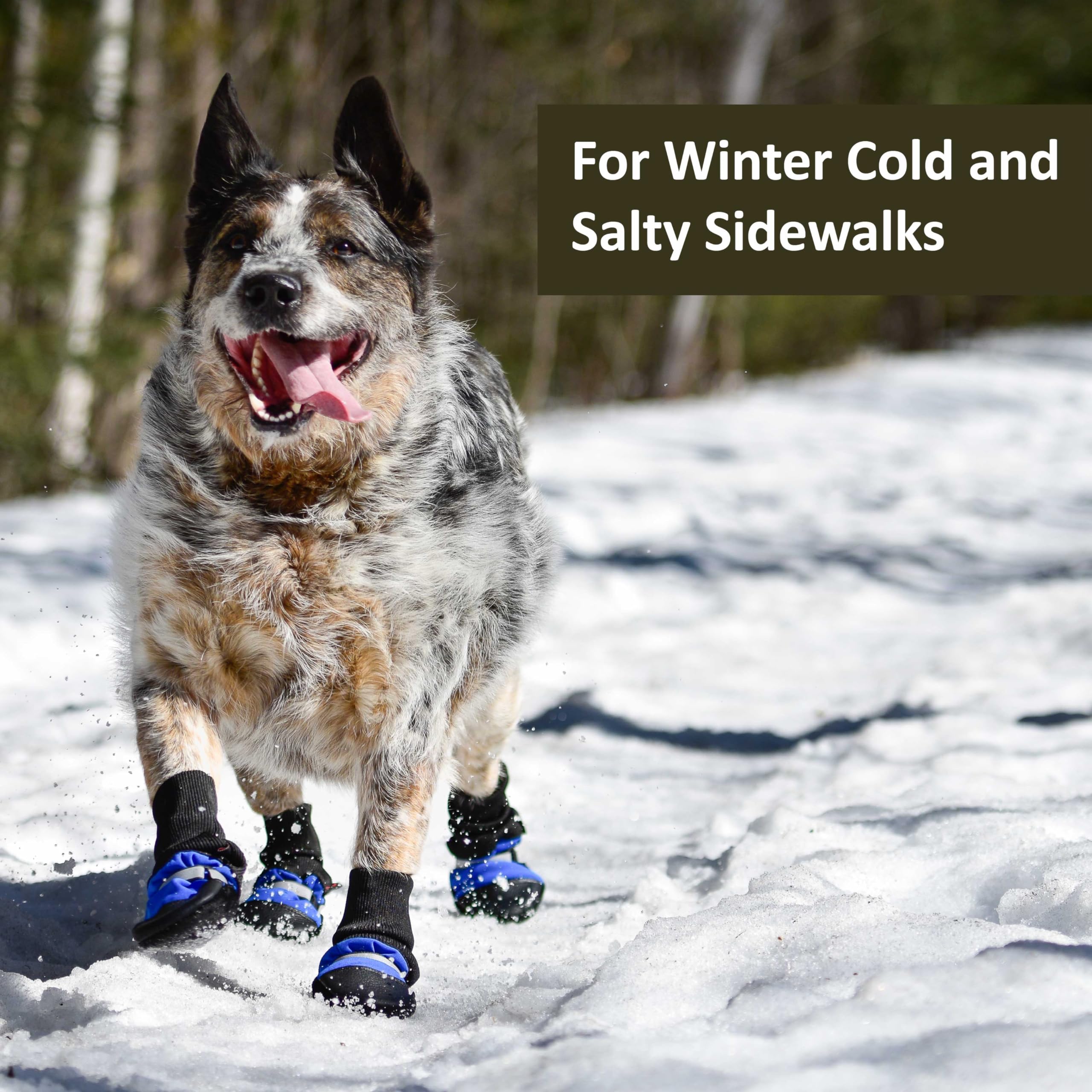 Original Fleece-Lined Muttluks Winter Dog Boots with Leather Soles - Cold Weather Protection for Dogs - Waterproof & Durable Paw Protectors for Snow, Ice & Salt - Perfect for Winter Walks & Outdoor Adventures