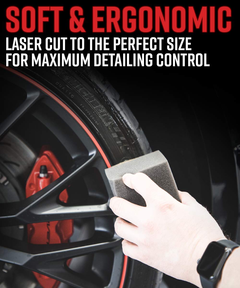 Adam's Polishes Block Applicator (10 Pack) - Premium Trim Dressing & Tire Shine Applicator Pads for Car Detailing | Durable Reusable Durafoam Pads | Perfect for Post-Car Wash & Wheel Cleaning | Ideal for Auto Enthusiasts & Professional Detailing