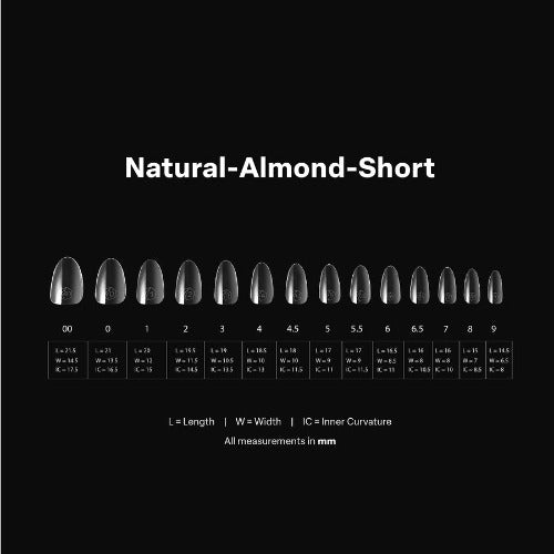 Apres Gel X Tips 2.0 (600pc) - Natural Short Almond Nail Extensions for DIY Manicure | Professional Salon Quality Press-On Nails for Home & Party Use