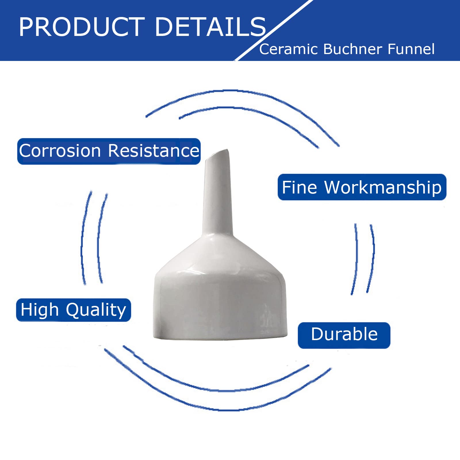 Premium VOVCIG Porcelain Buchner Filtration Funnel 60mm - Lab Glassware for Vacuum Filtration, Chemistry Experiments & Scientific Research - Ideal for Laboratories, Schools & DIY Science Projects